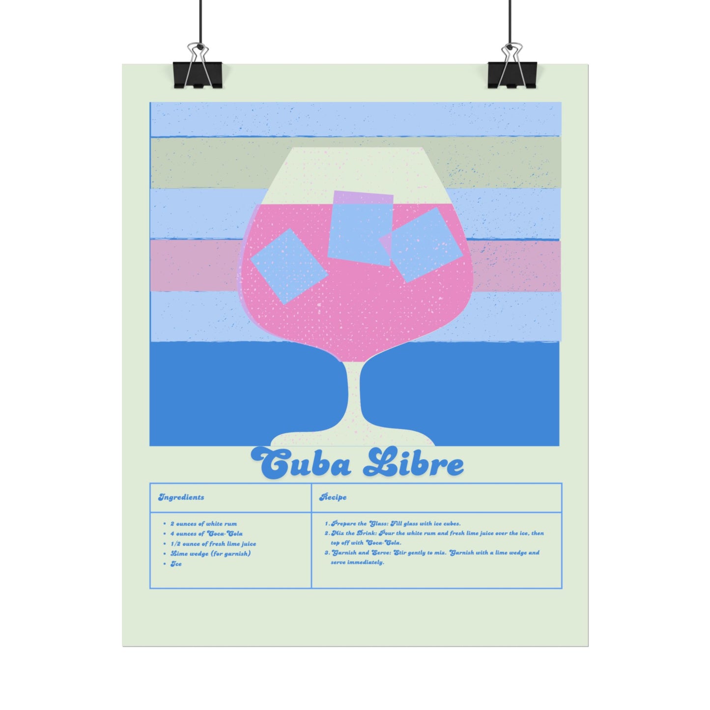 Cuba Libre Illustration Vertical Poster SMALL EU