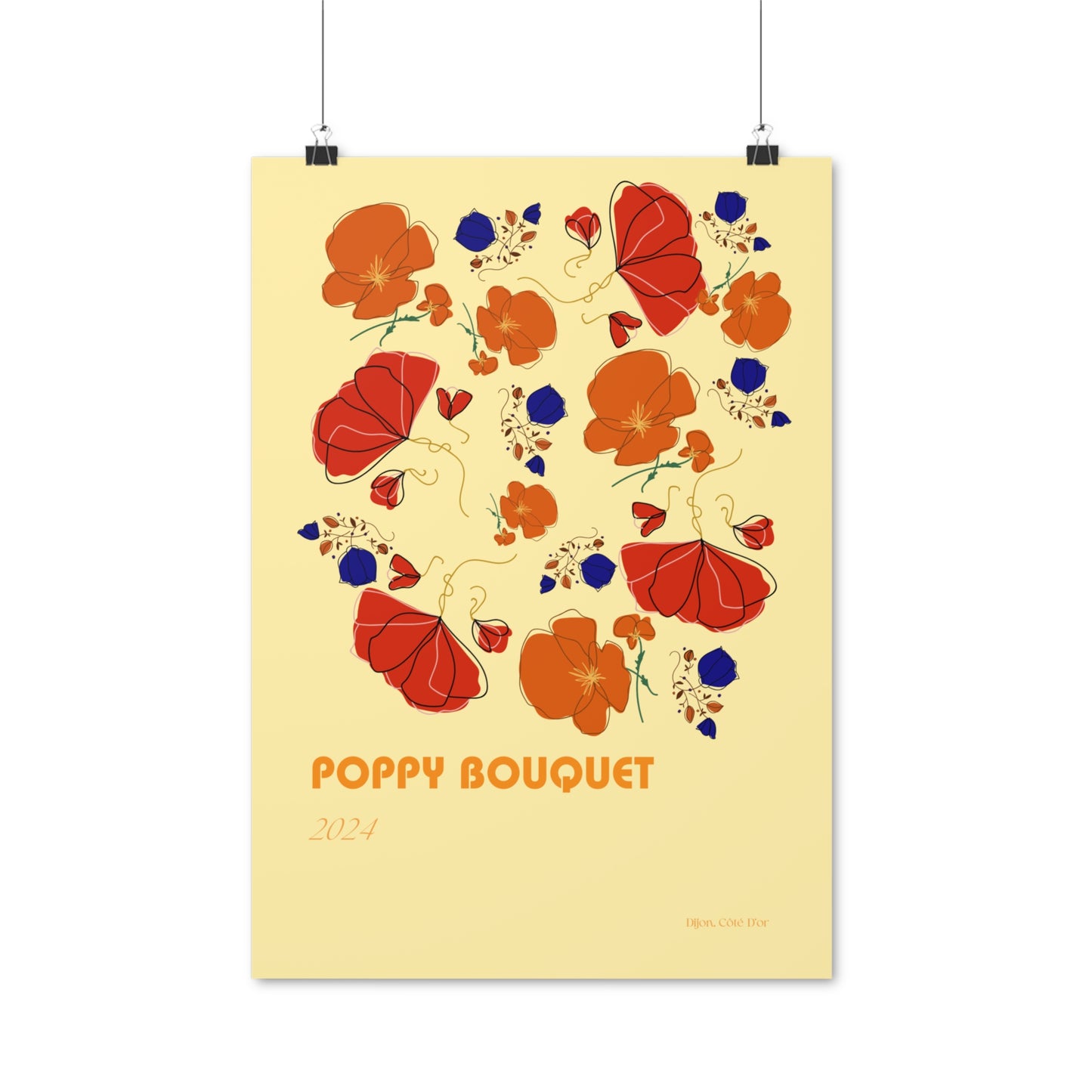 Poppy Bouquet Vertical Posters EU