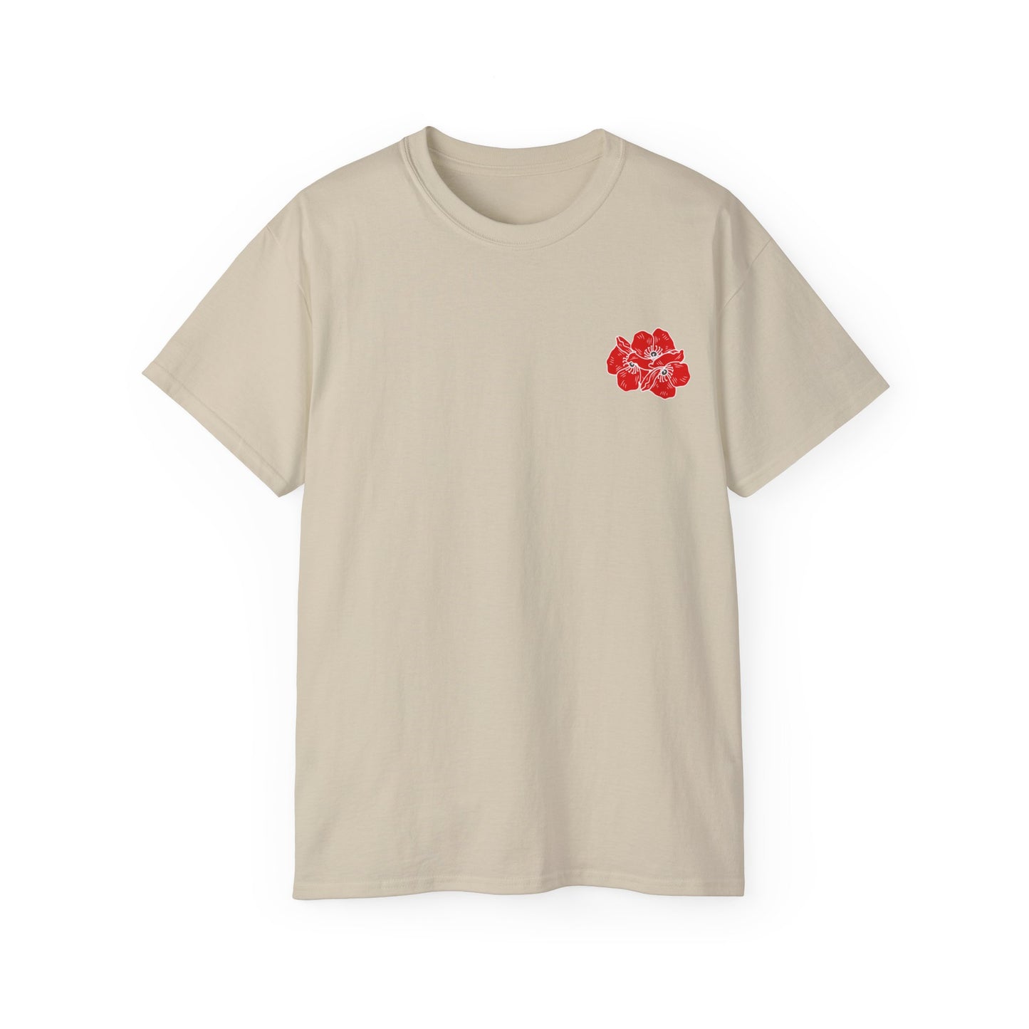 Poppies Over Heart Illustration Ultra Cotton Tee