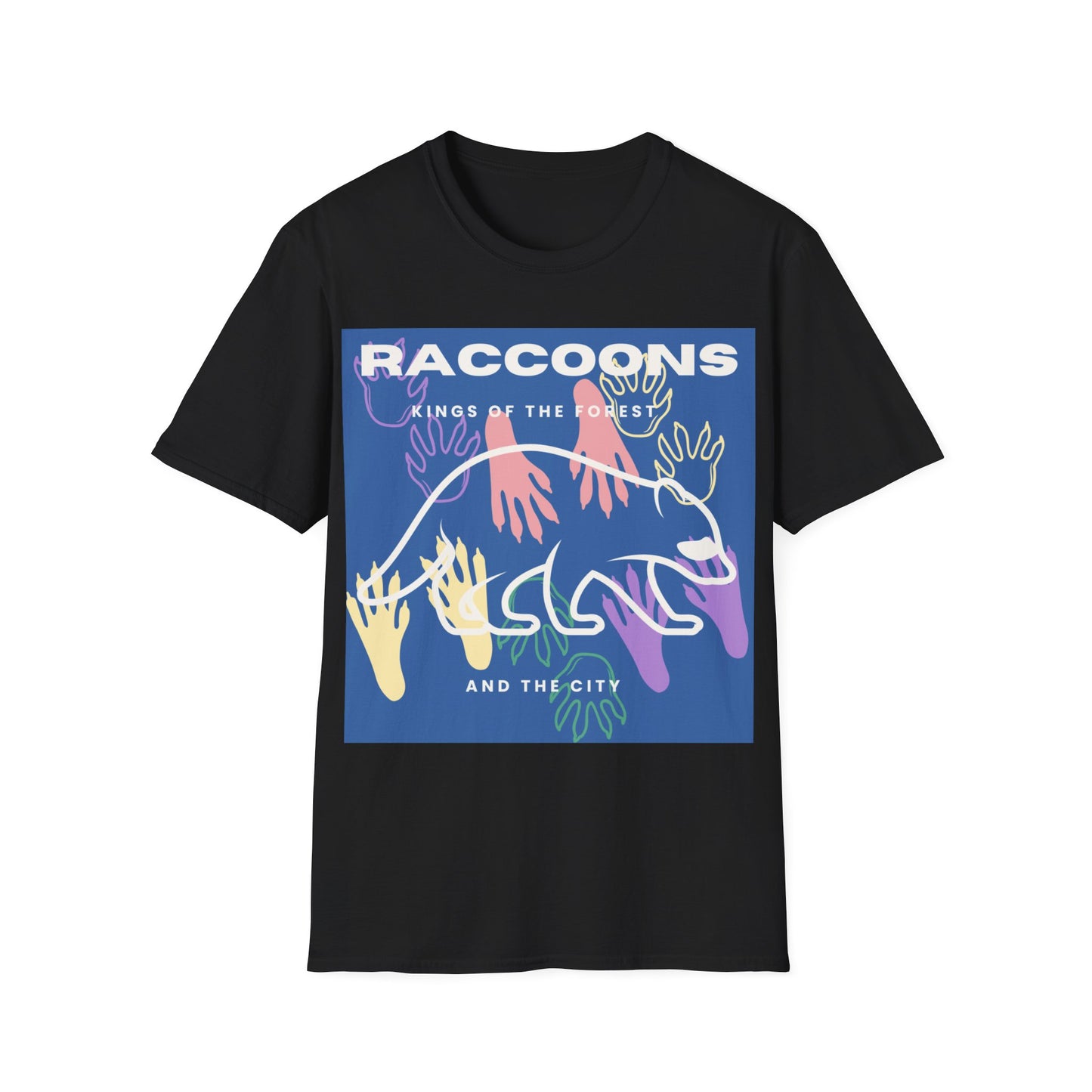 Kings of City Forest Raccoons Unisex Softstyle T-Shirt