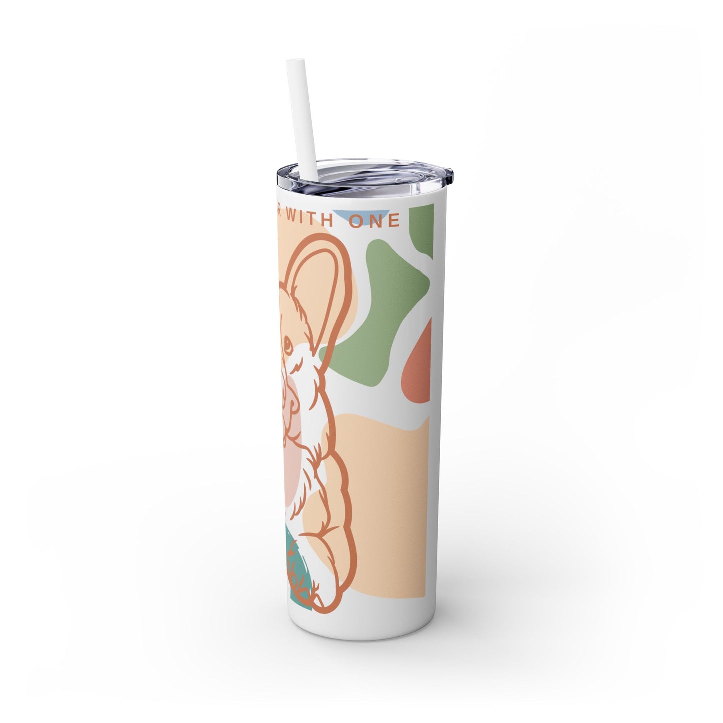 Cute Corgi Skinny Tumbler with Straw, 20oz