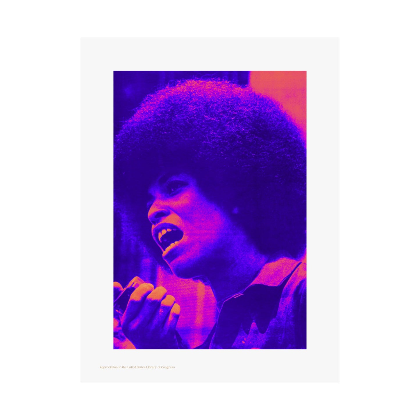 Angela Davis Black Panther Party Vertical Poster