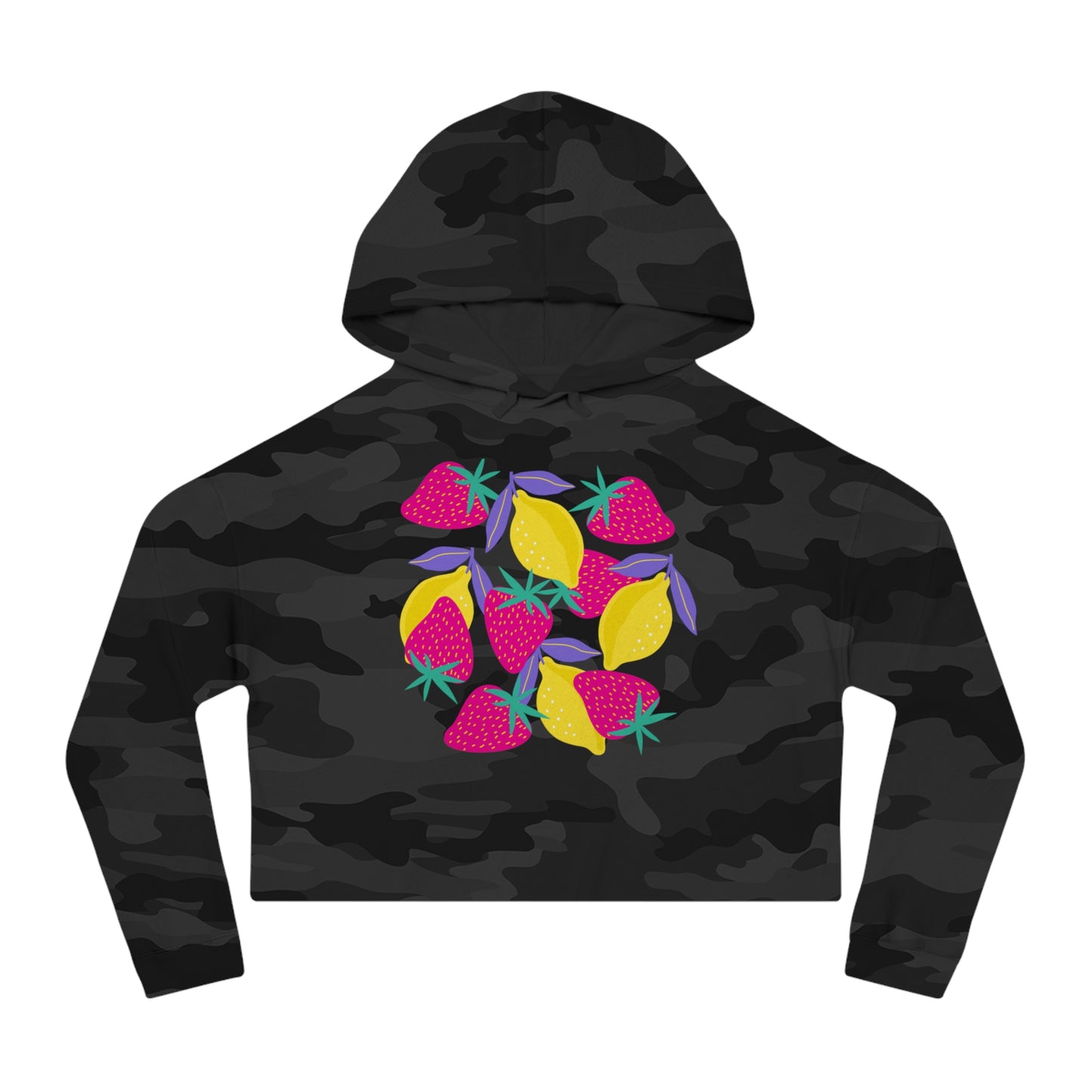 Lemons & Strawberries Crop Hoodie