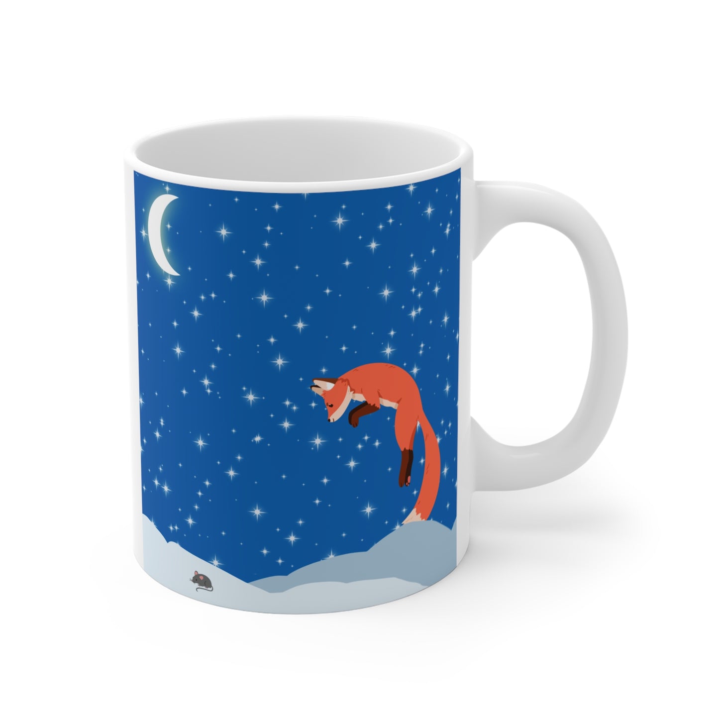 Snow Jumping Fox Mug 11oz