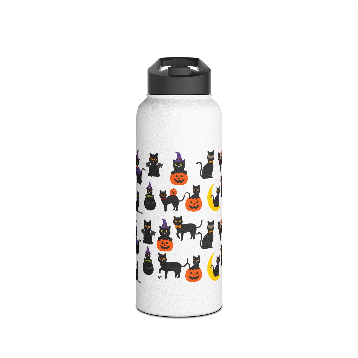 Halloween Cats Stainless Steel Water Bottle, Standard Lid