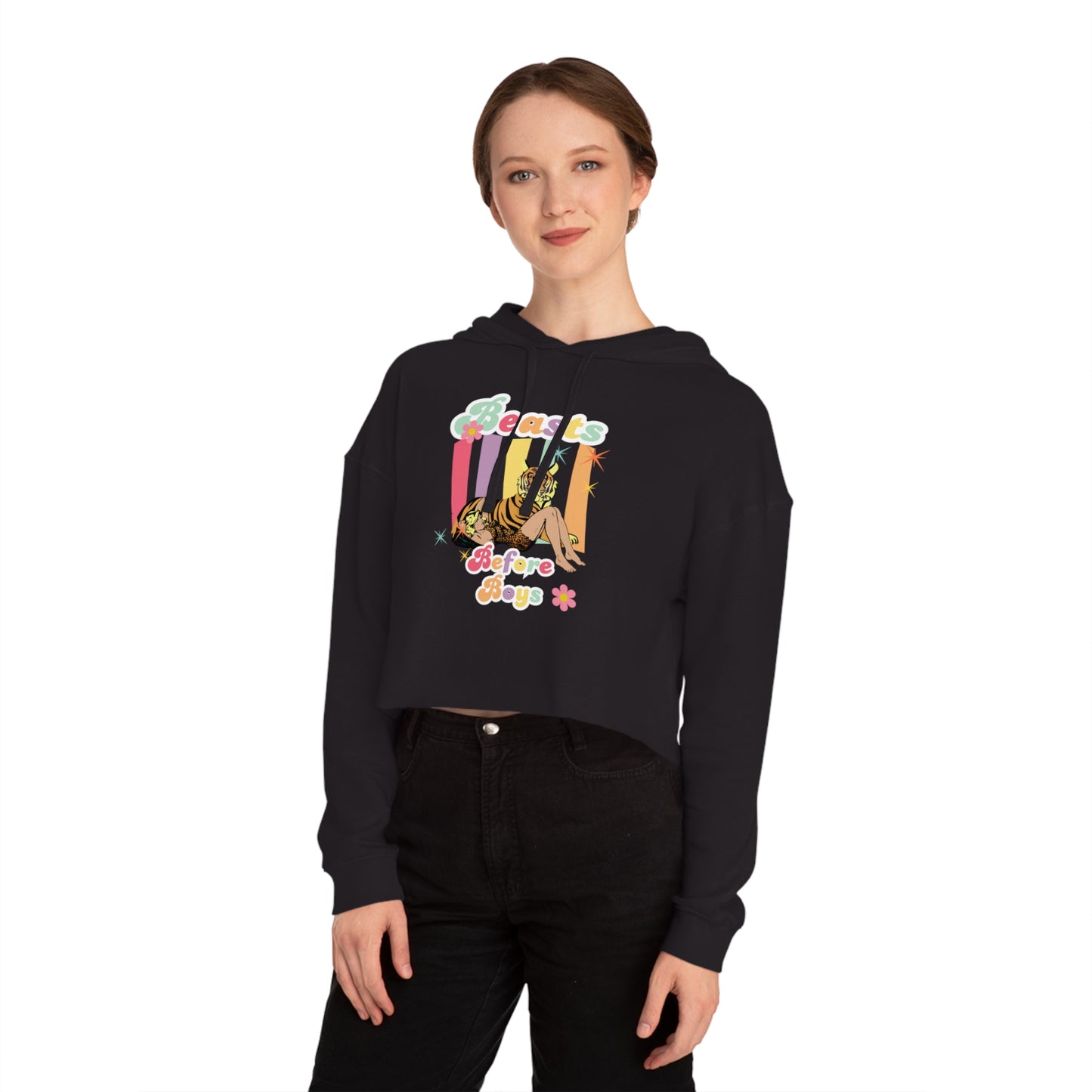 Breasts Before Boys Women’s Cropped Hooded Sweatshirt