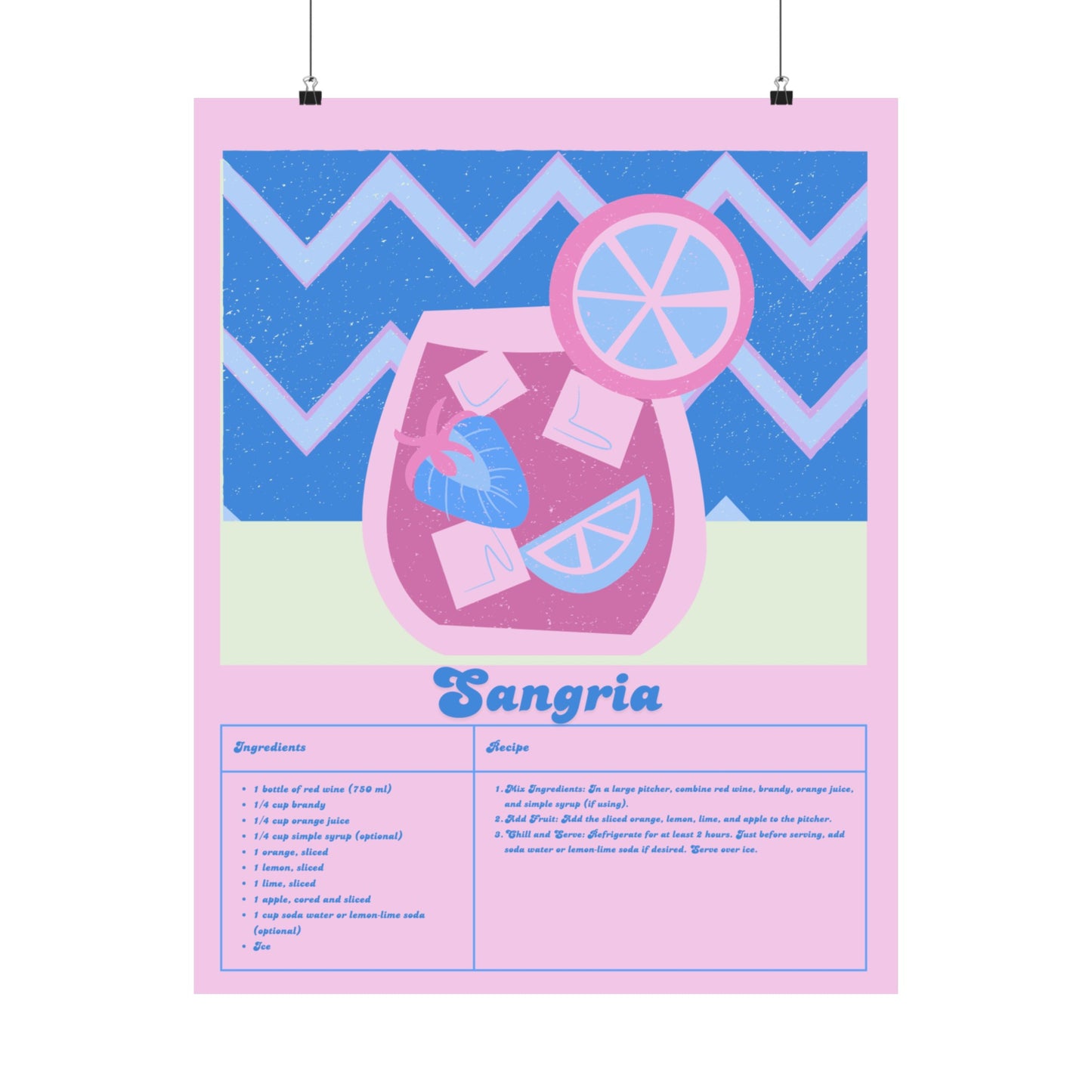 Sangria Illustration Vertical Poster