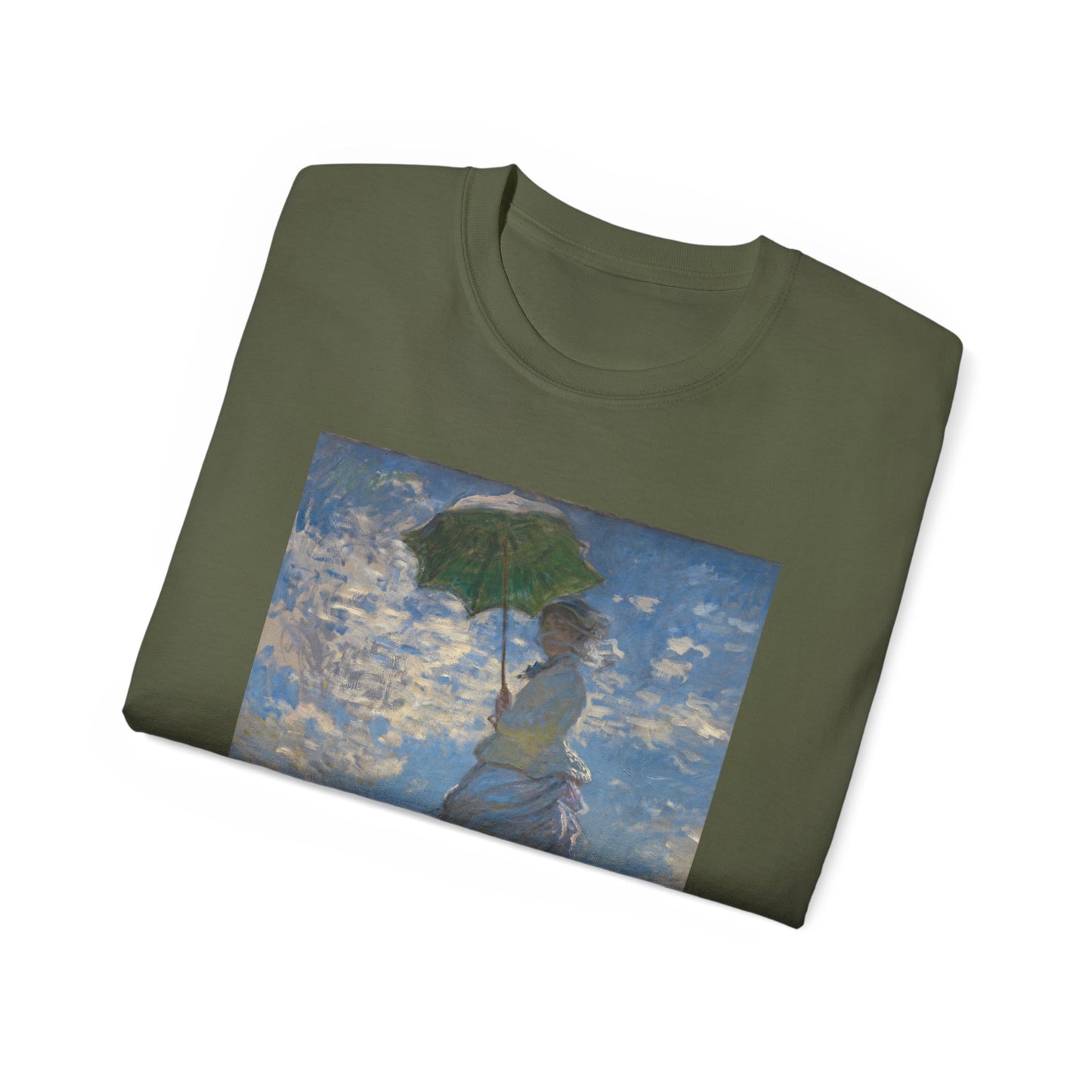 Camiseta de algodón ultrafino de la UE con el motivo Madame Monet y su hijo o El paseo de Claude Monet, 1875