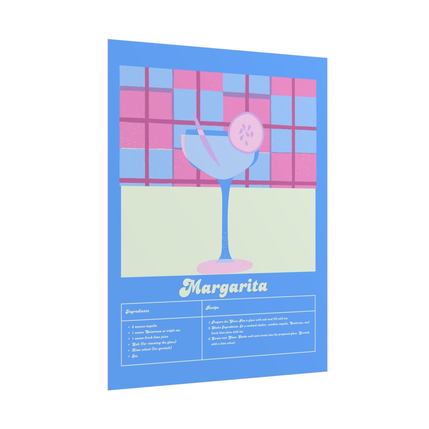 Margarita Illustration Vertical Poster SMALL EU