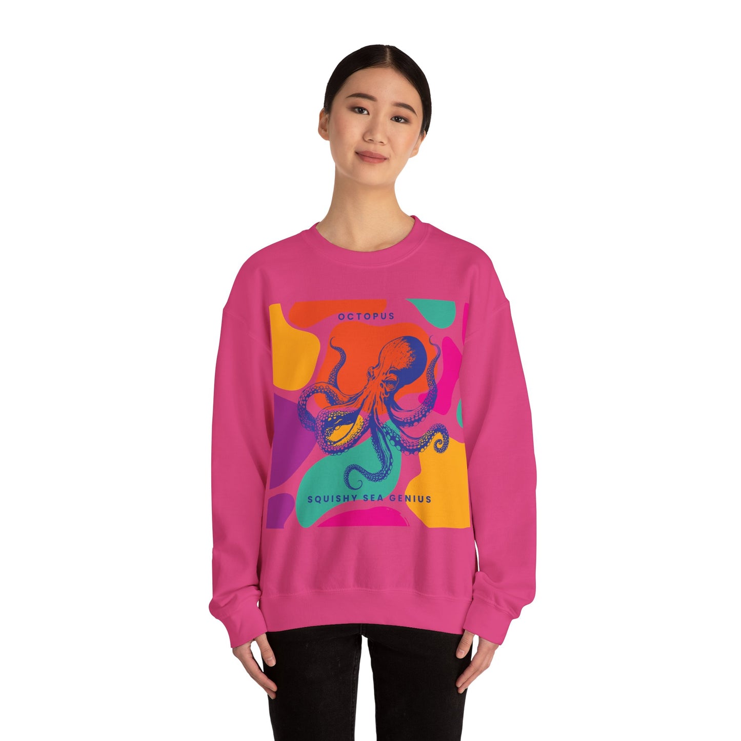 Squishy Sea Genius Octopus Unisex Heavy Blend™ Crewneck Sweatshirt Eu