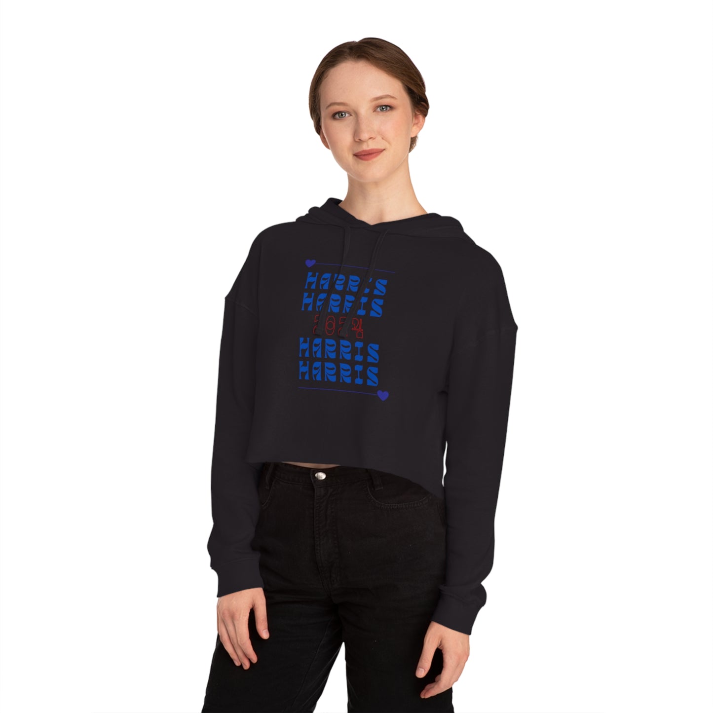 Harris For President 2024 Women’s Cropped Hooded Sweatshirt