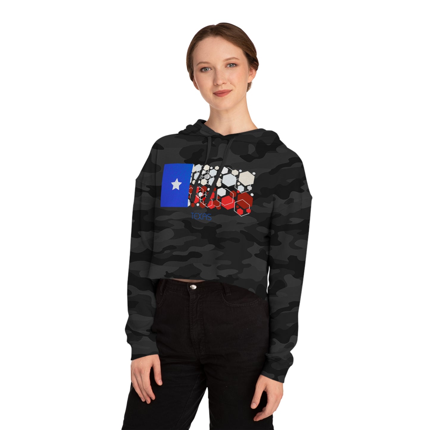 Sudadera corta con capucha Modern Texas para mujer