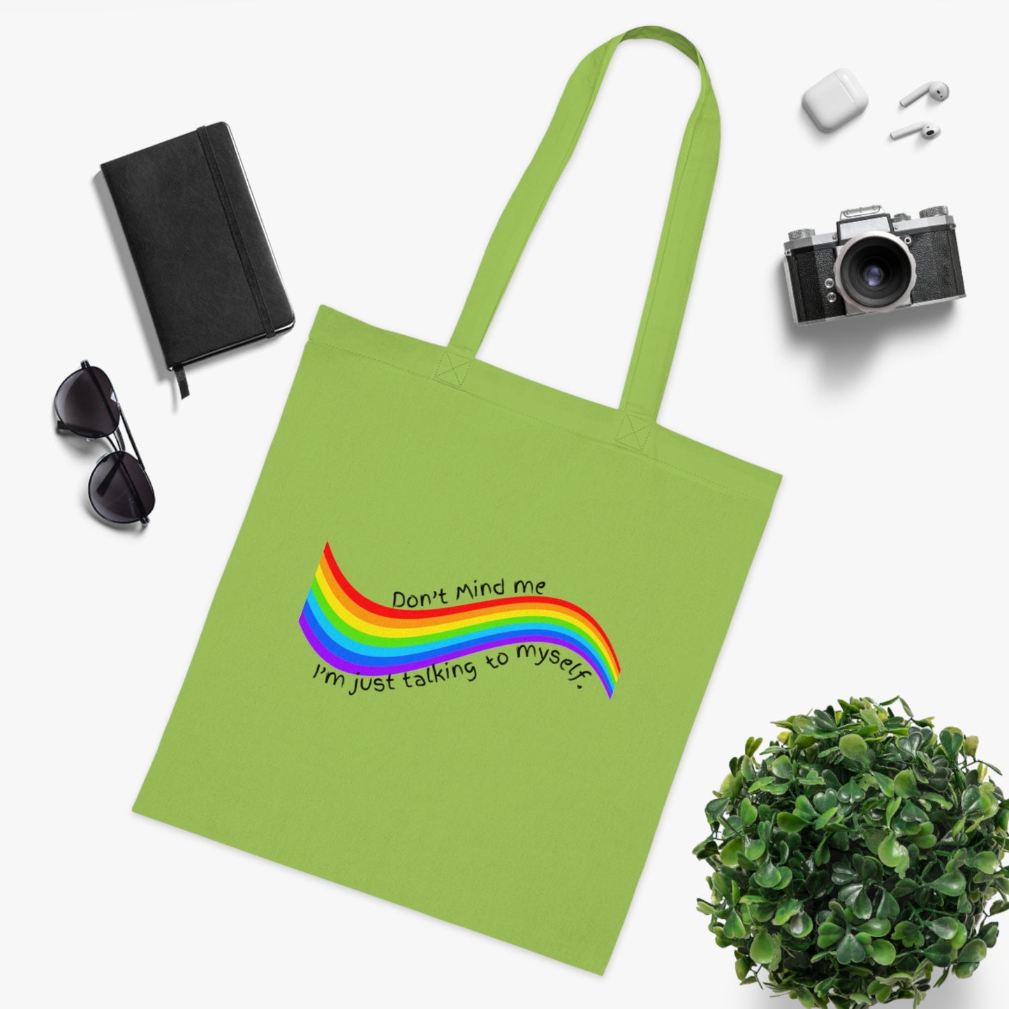 Talking to Myself Rainbow Tote Bag EU