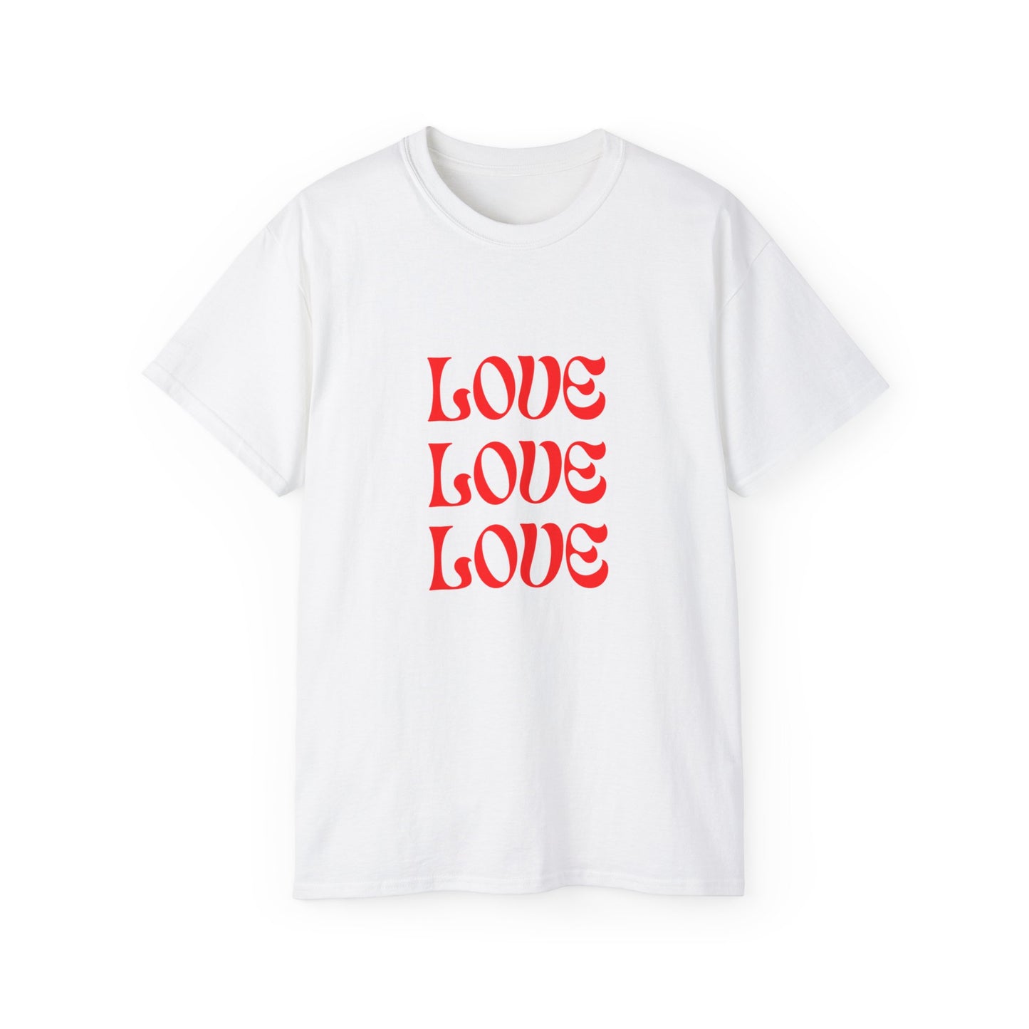 Camiseta unisex de algodón ultra fino Love Love Love