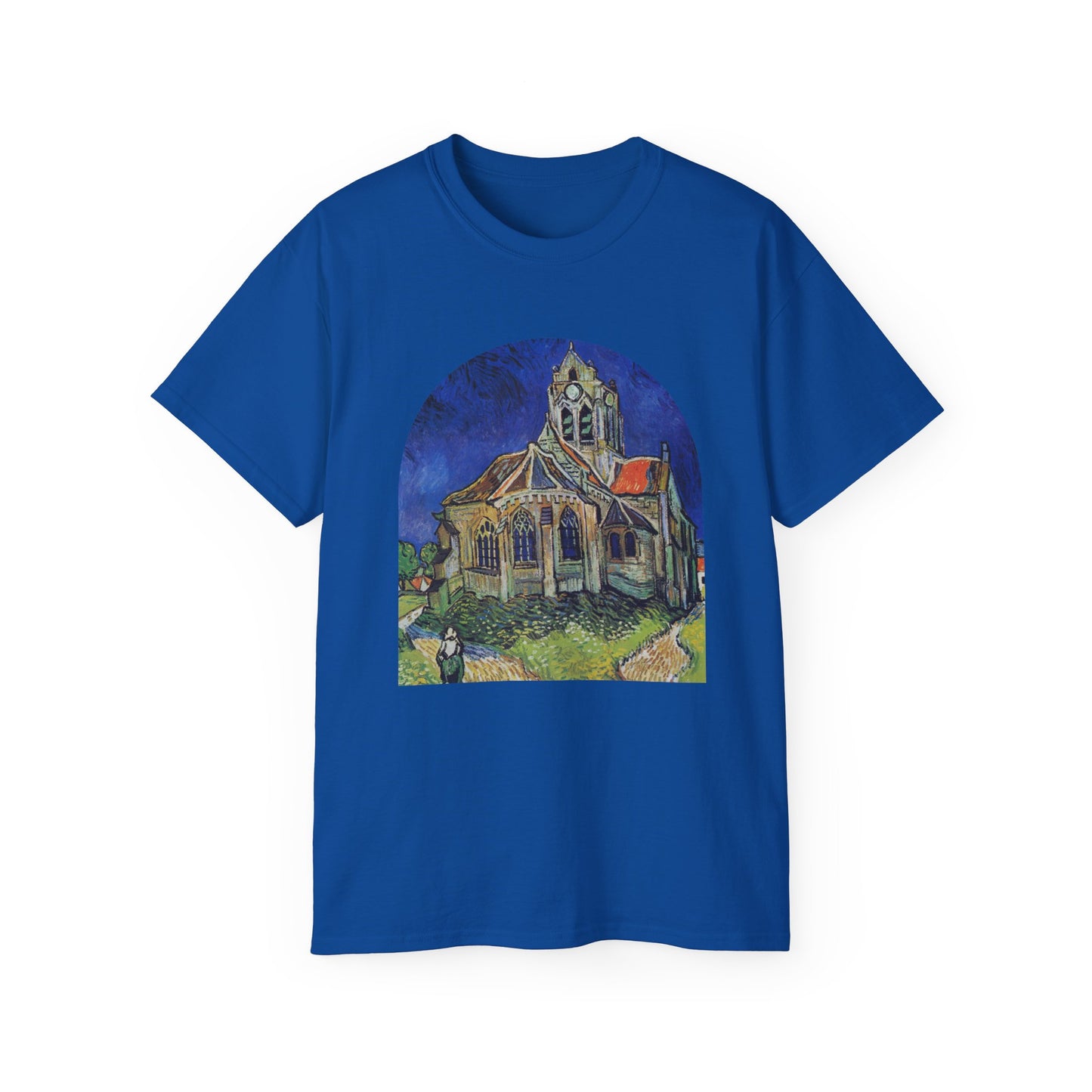 Camiseta de algodón ultra suave de Vincent Van Gogh, La iglesia de Auvers, 1890, EU