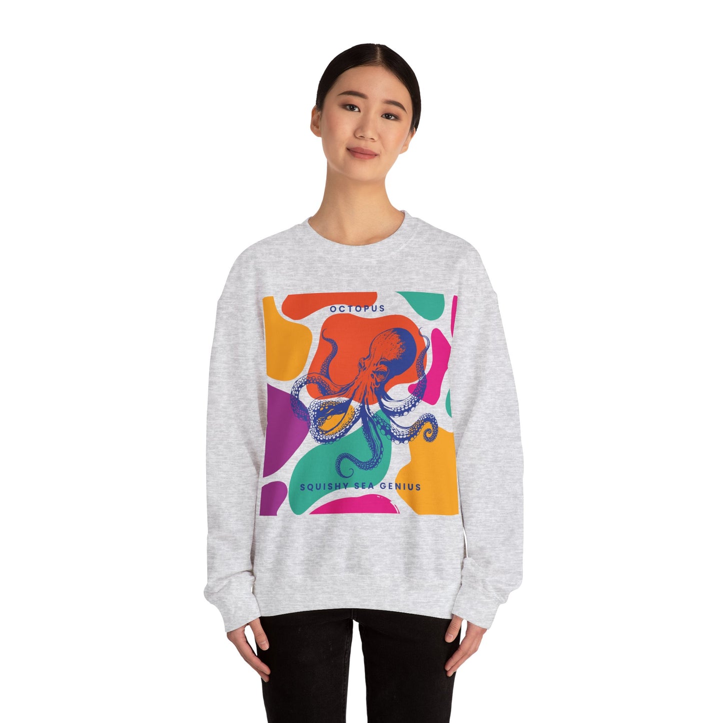 Squishy Sea Genius Octopus Unisex Heavy Blend™ Crewneck Sweatshirt Eu