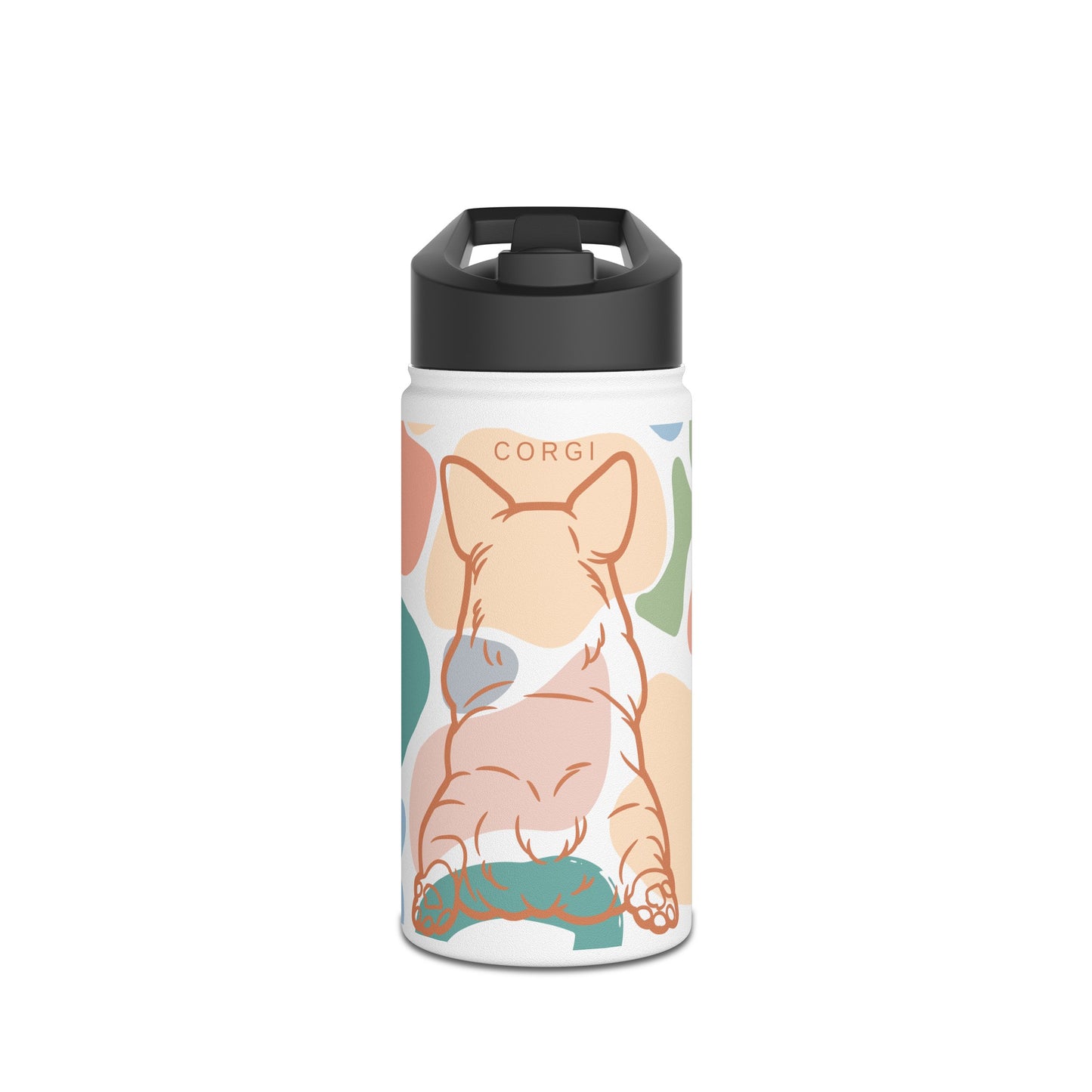 Cute Corgi Rump Stainless Steel Water Bottle, Standard Lid