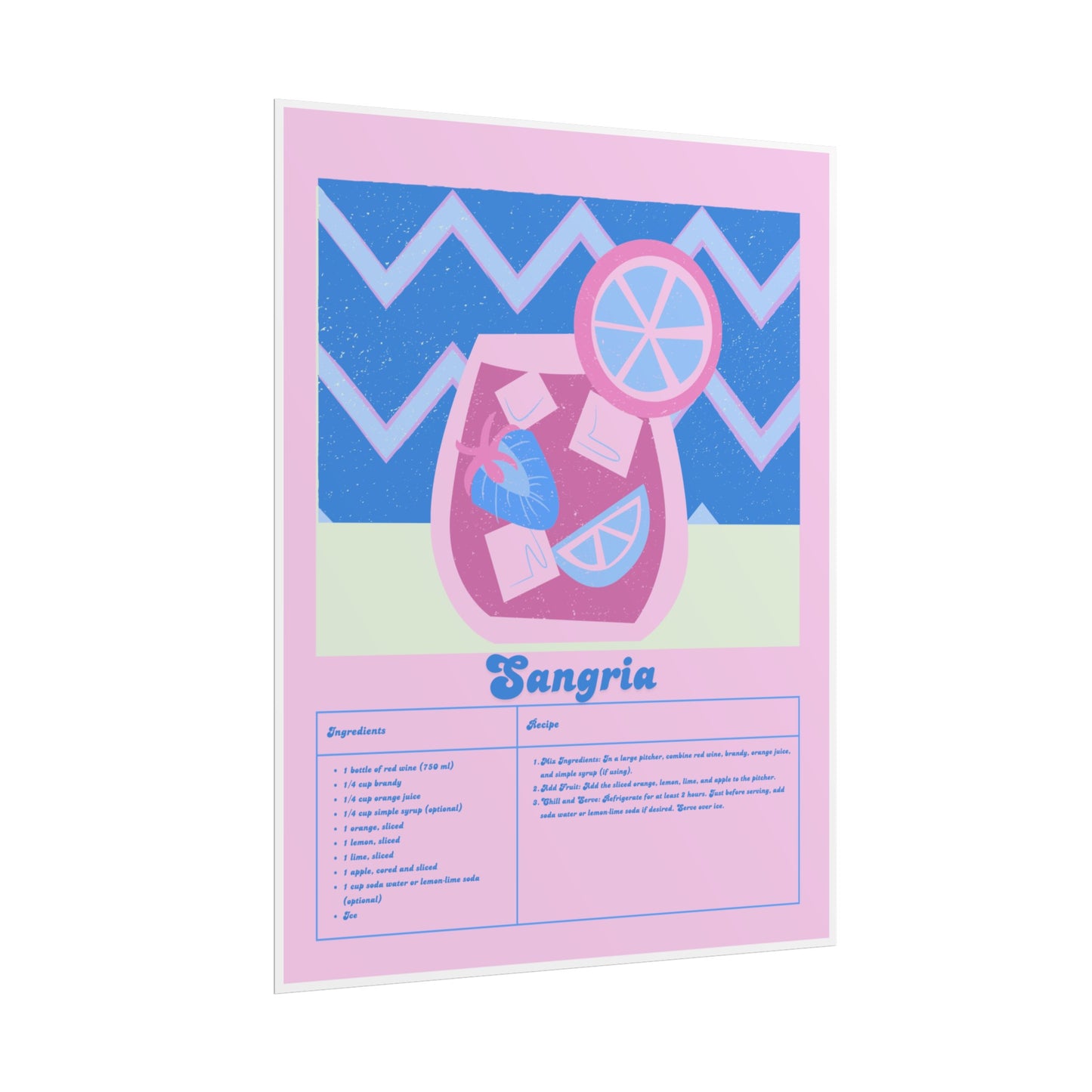 Sangria Illustration Vertical Poster SMALL EU