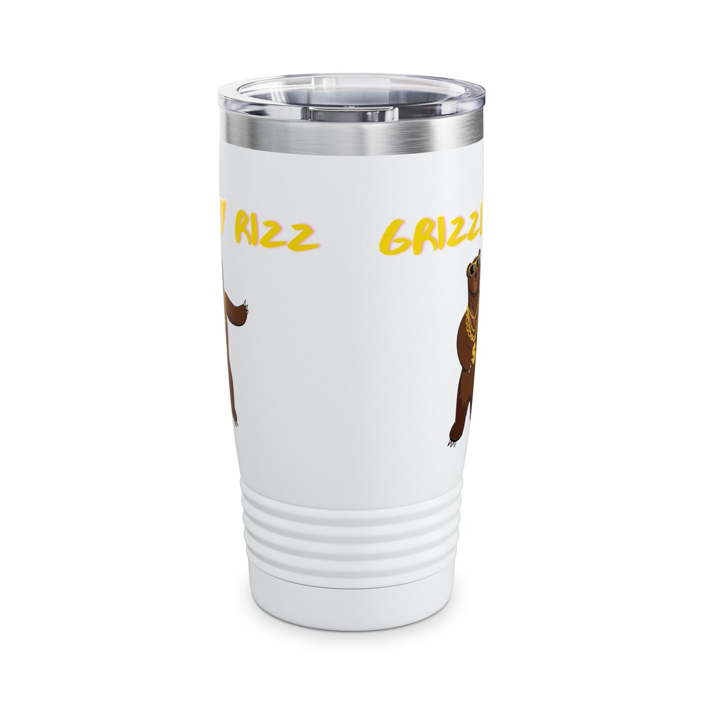 Vaso de cuello redondo con forma de oso Grizzly Rizz de 20 oz 