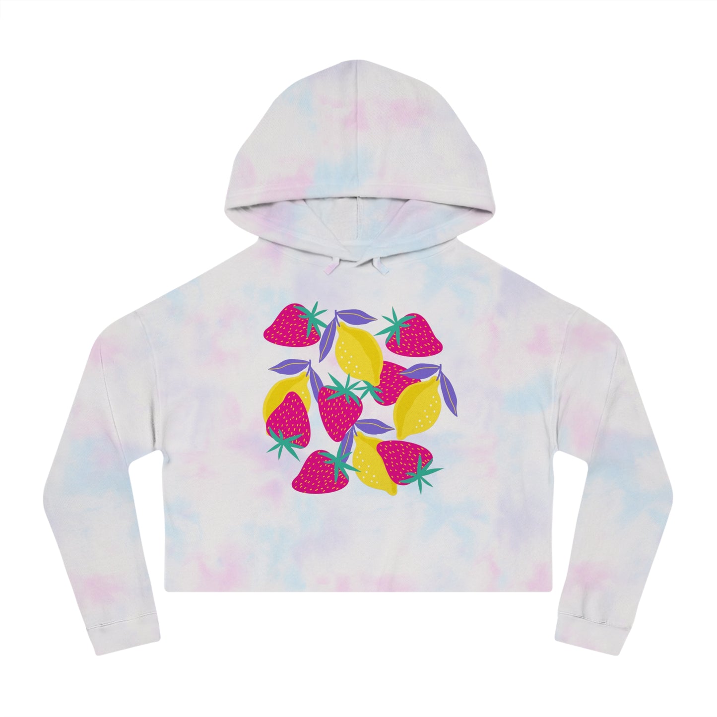 Lemons & Strawberries Crop Hoodie