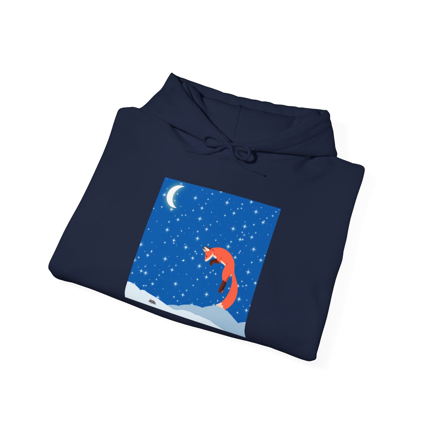 Sudadera unisex con capucha y mezcla pesada Snow Jumping Fox 