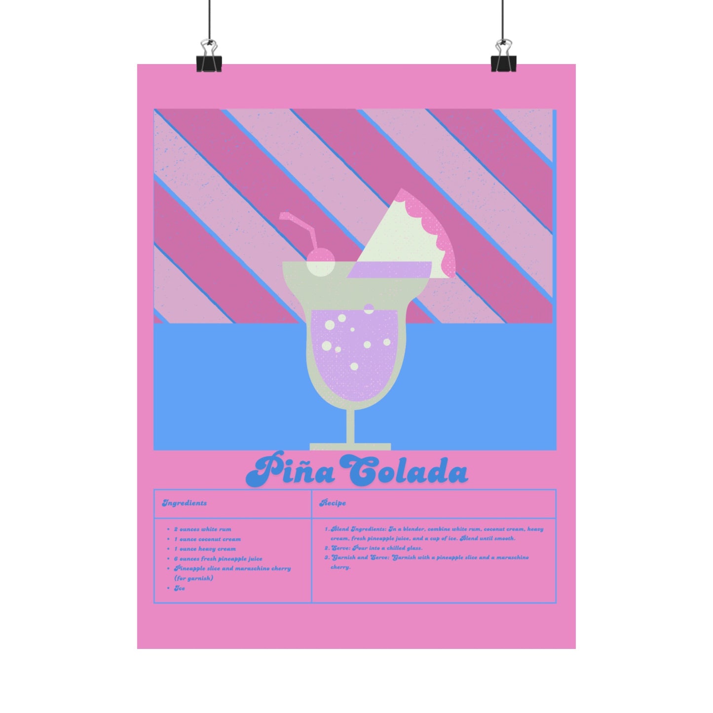 Pina Colada Illustration Vertical Poster