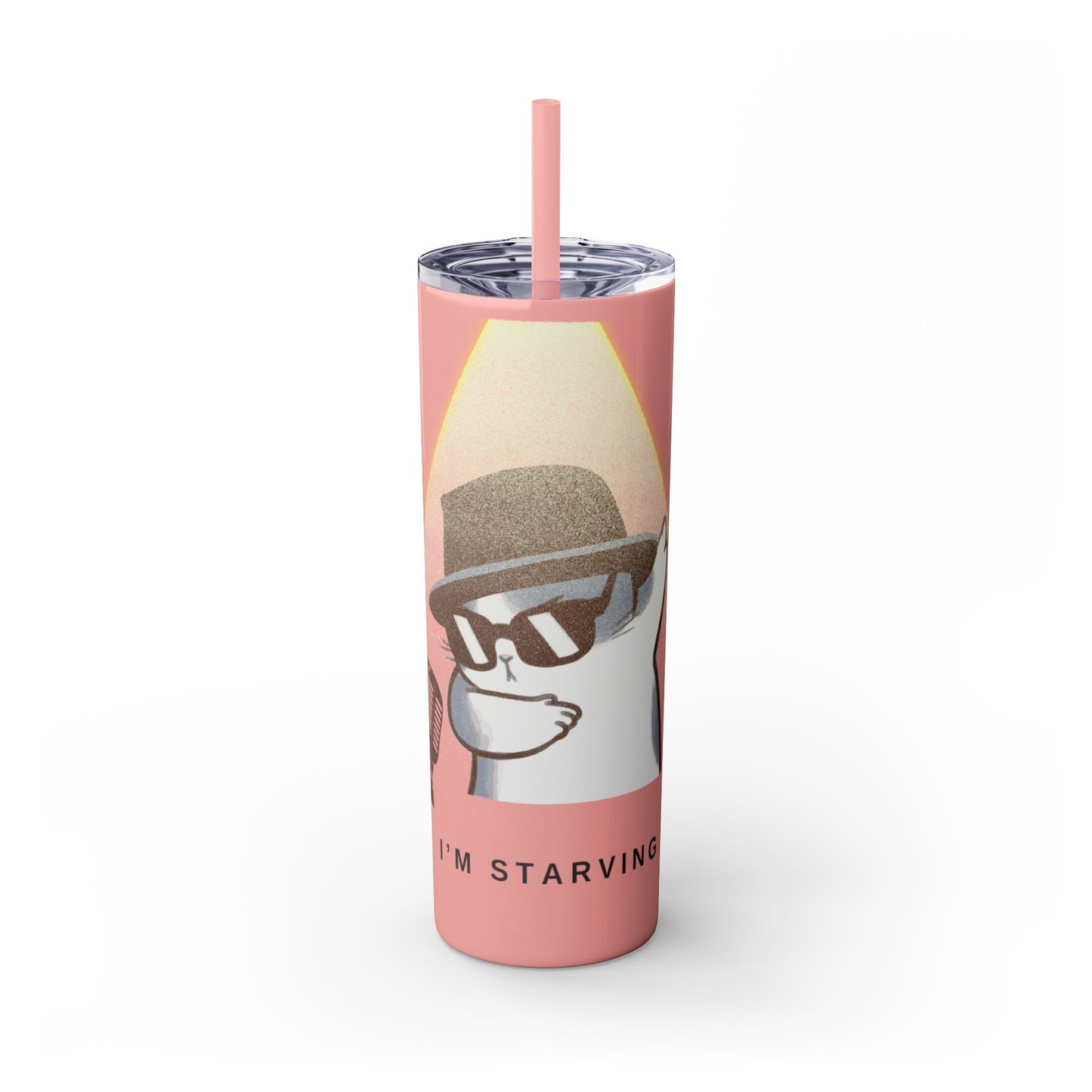 Blues Cat Tumbler with Straw, 20oz