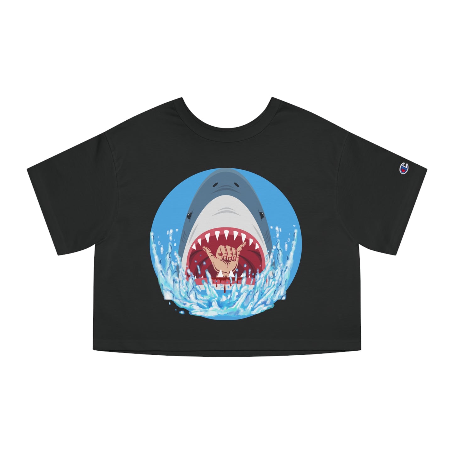 Surfin' Shark Champion Women's Heritage Cropped T-Shirt