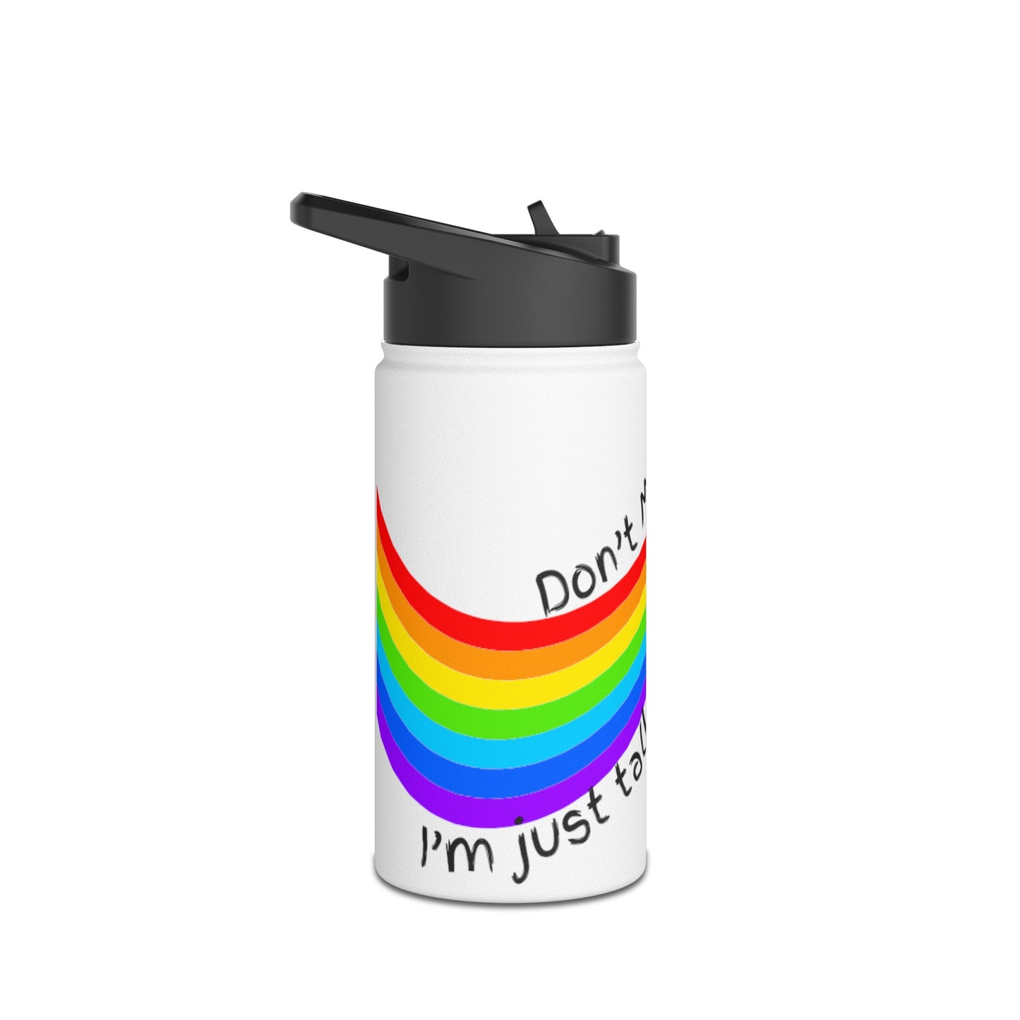 Talking to Myself Rainbow Stainless Steel Water Bottle, Standard Lid