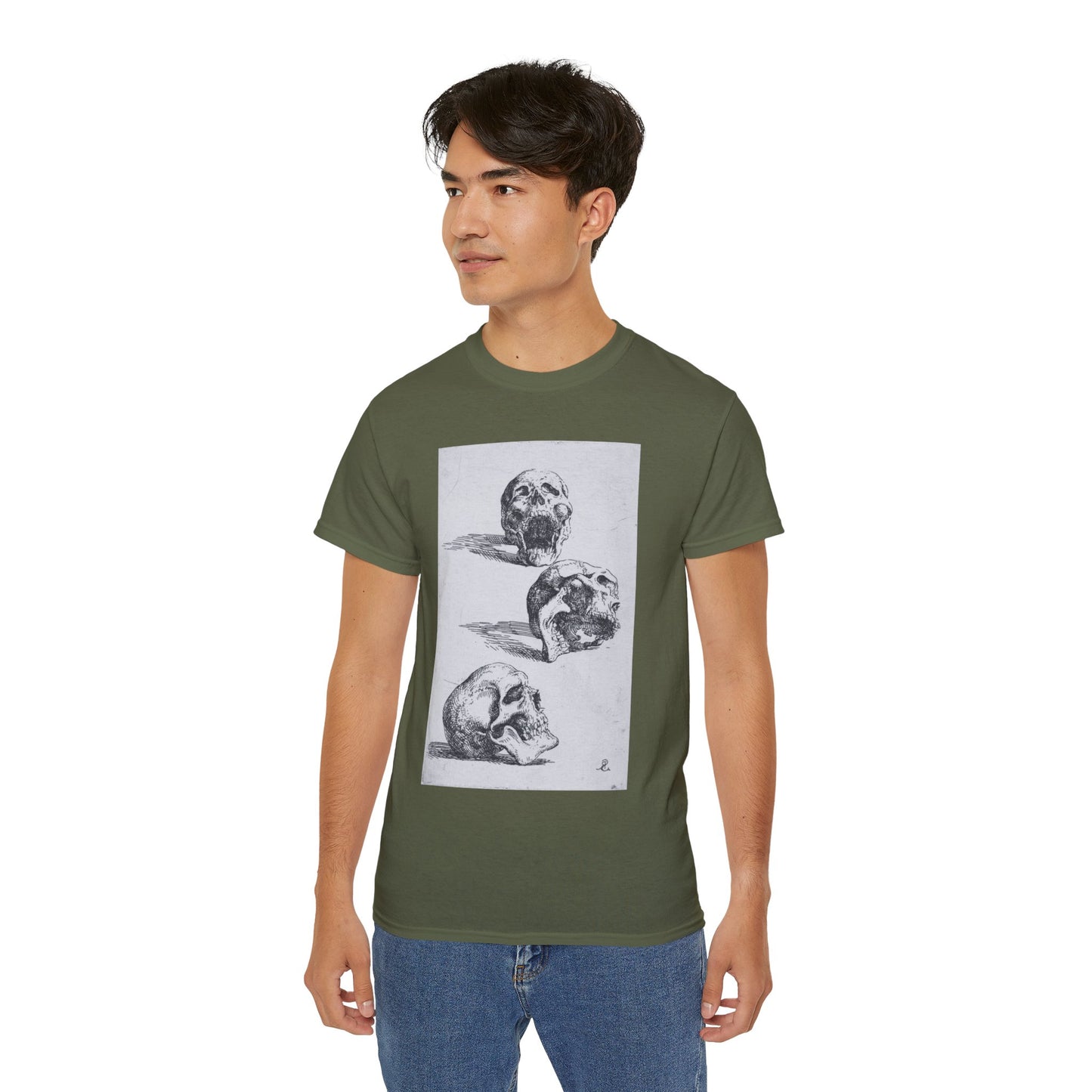 Three Human Skulls Salvator Rosa 1662 Unisex Ultra Cotton Tee EU