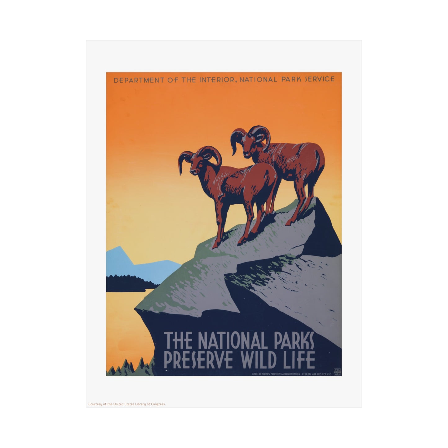 National Park Illustration Vertical Poster