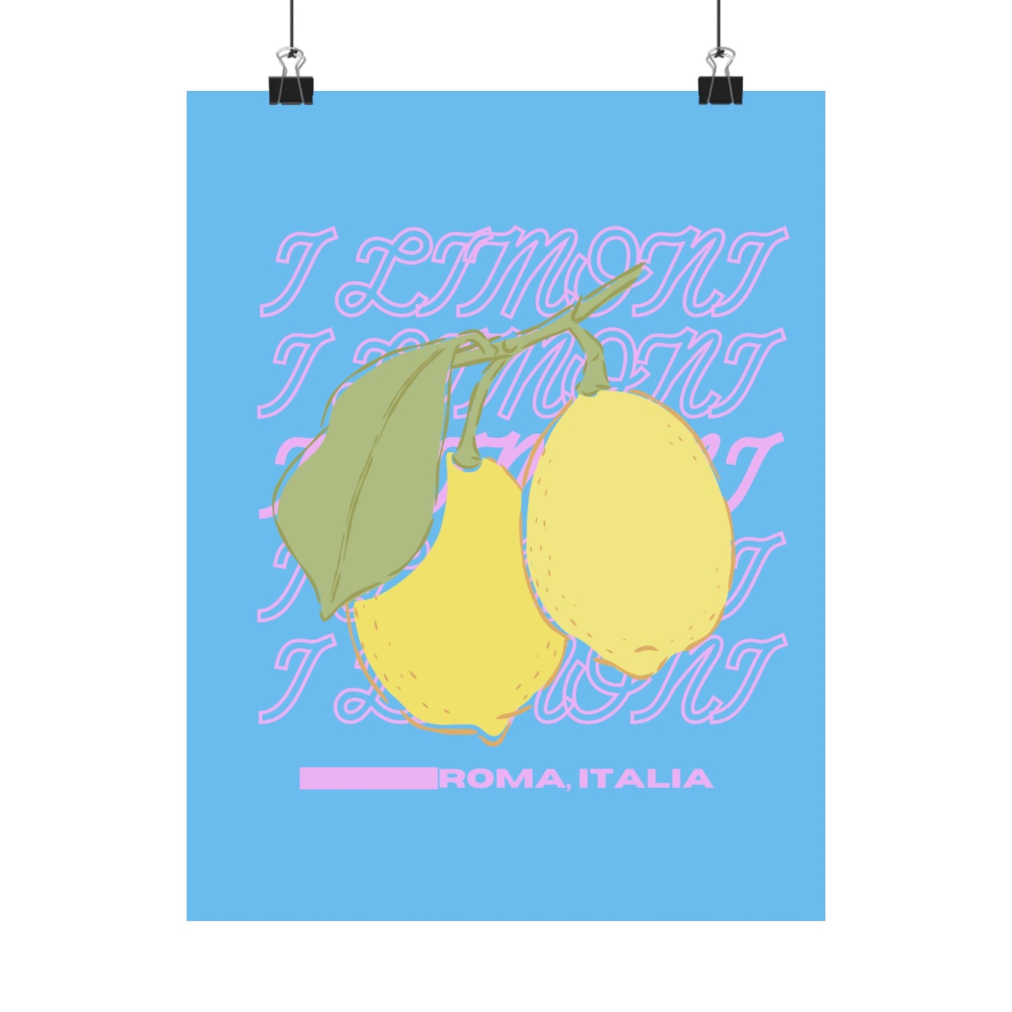 Lemons, Rome Italy Illustration Vertical Poster