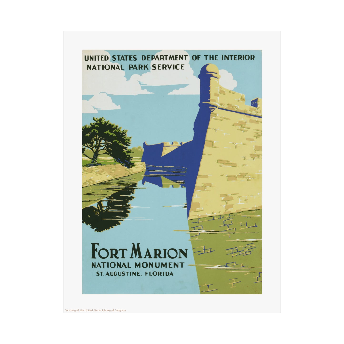 Fort Marion Illustration Vertical Poster