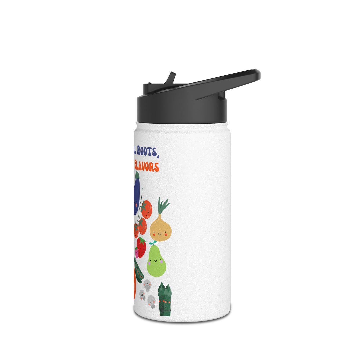 Local Roots, Local Flavors Stainless Steel Water Bottle, Standard Lid