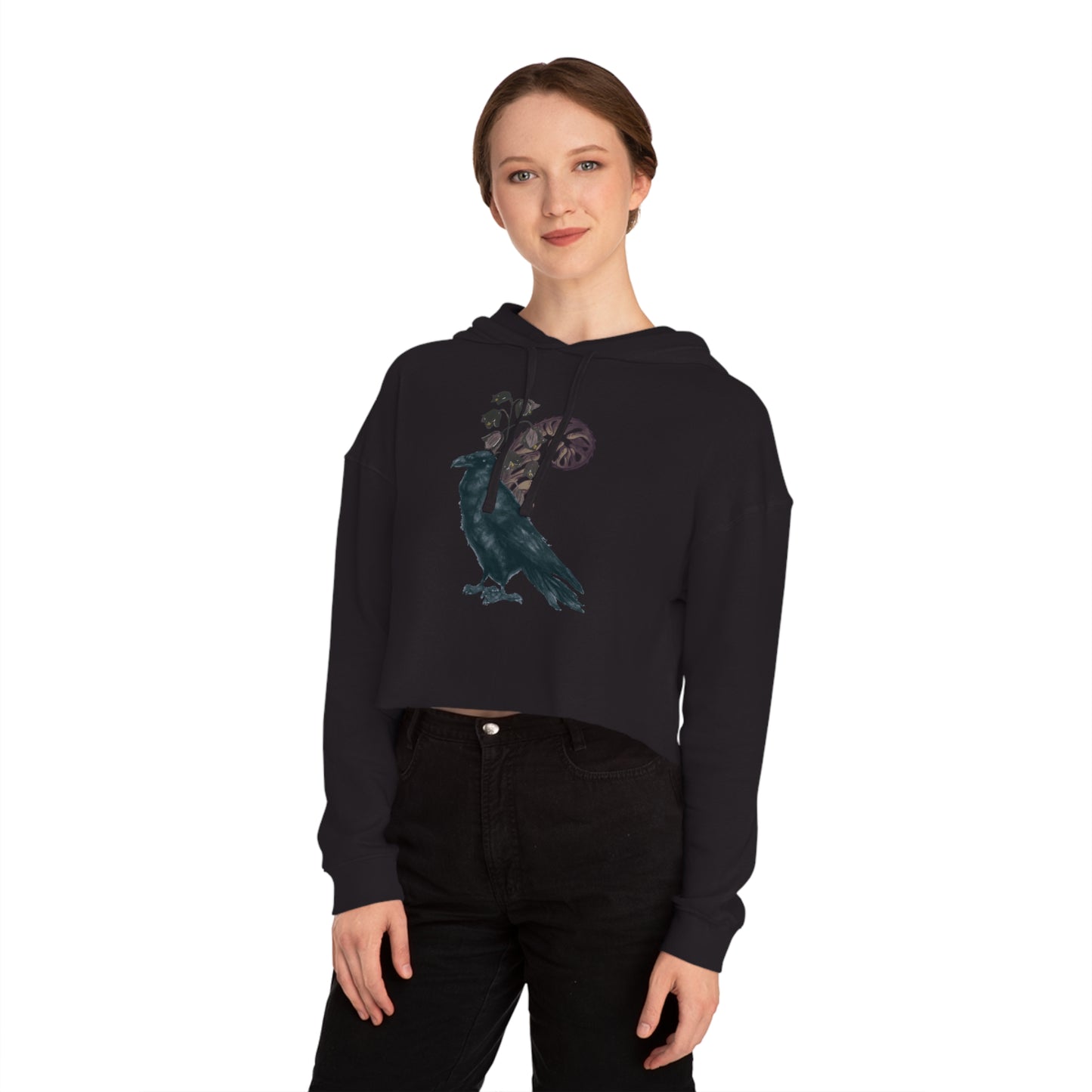 Sudadera corta con capucha para mujer Nevermore