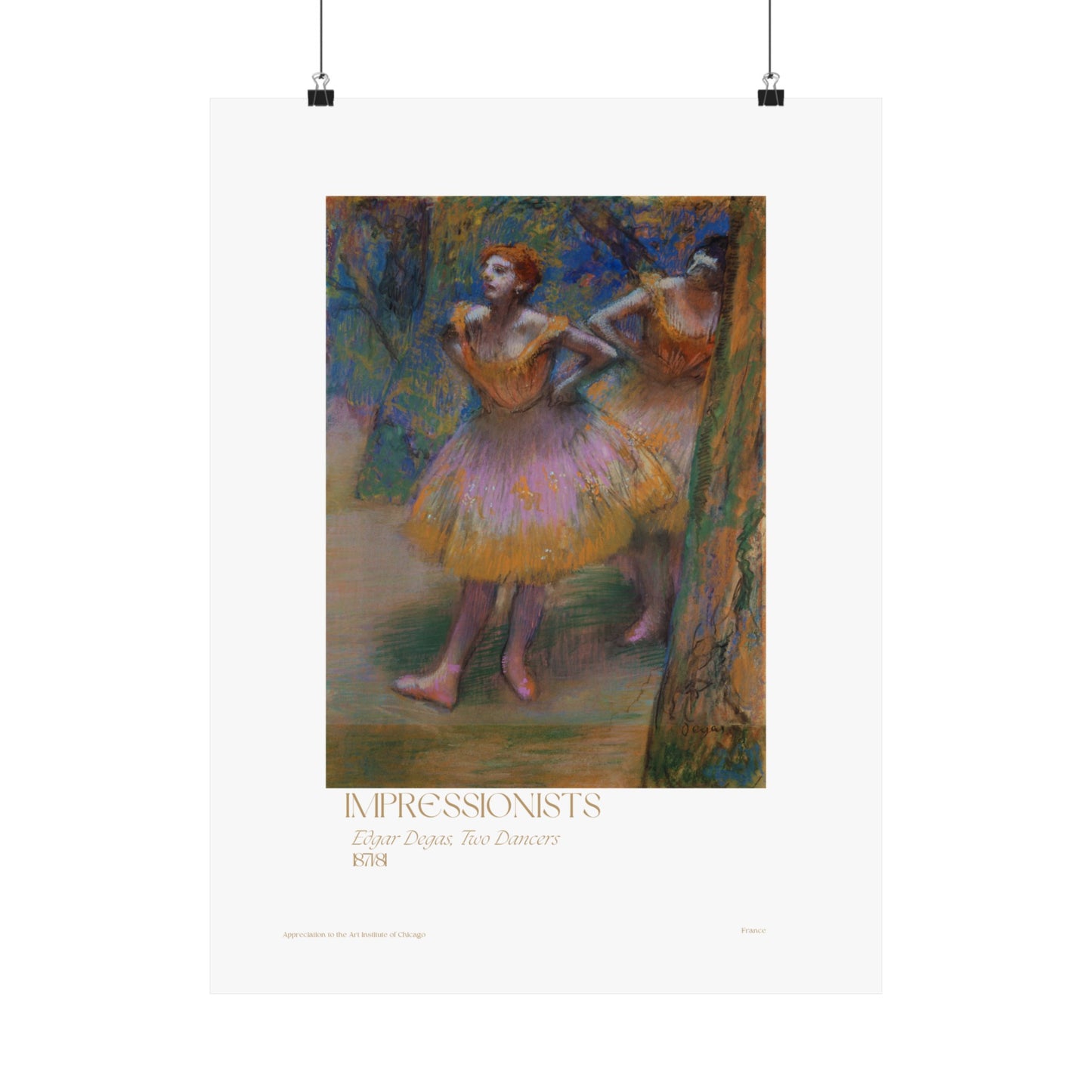 Edgar Degas, Two Dancers 1871/81 Vertical Poster