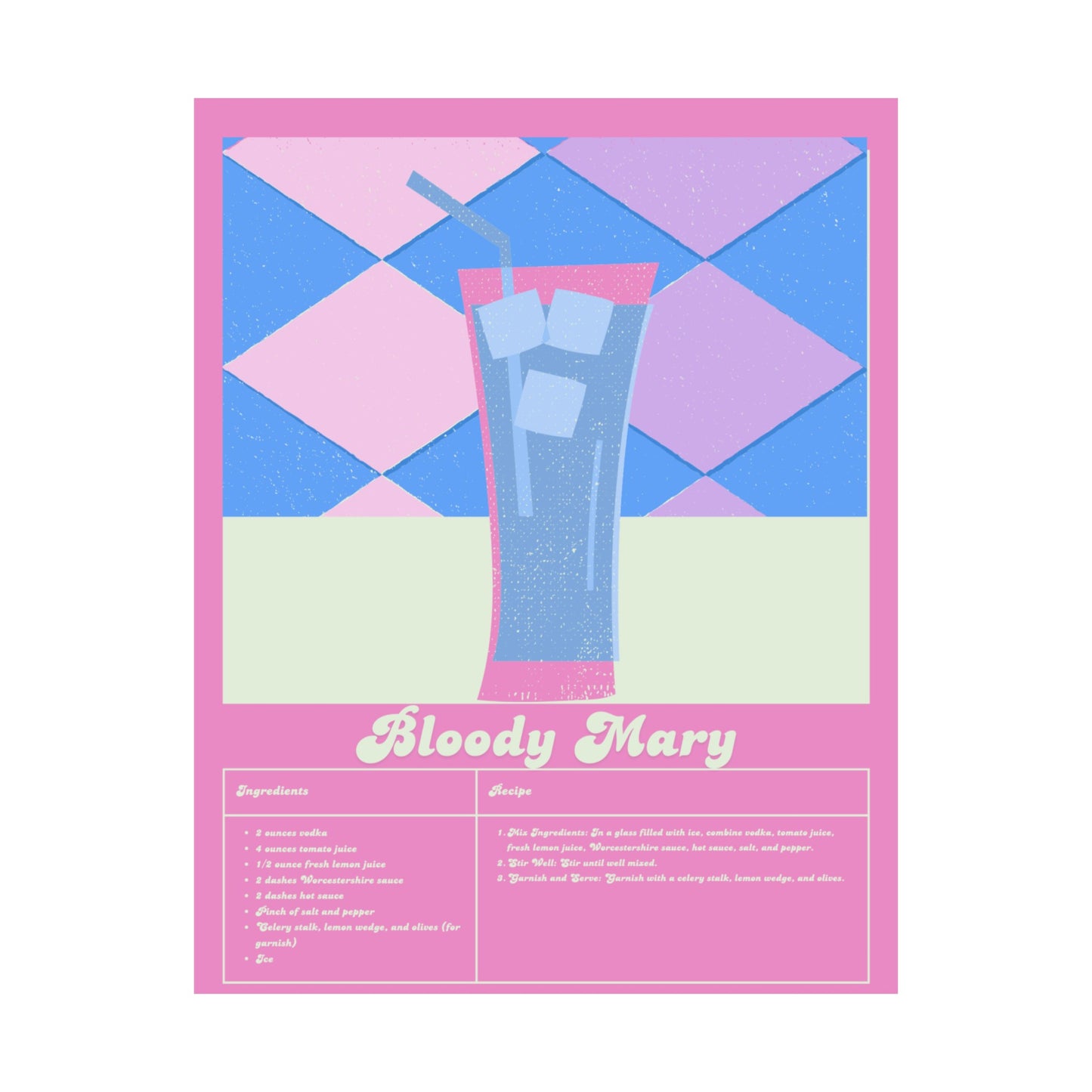 Bloody Mary Illustration Vertical Poster