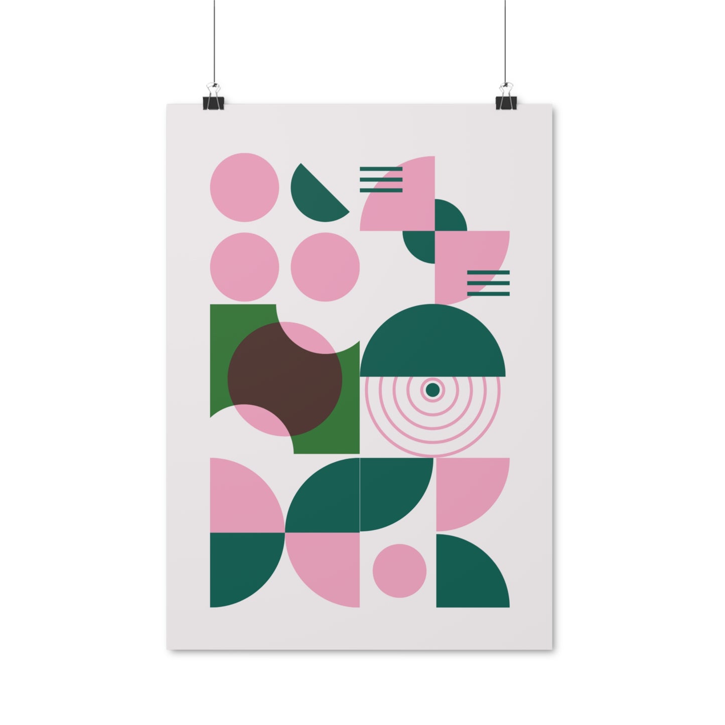 Circles in Green and Pink Illustration Vertical Poster EU