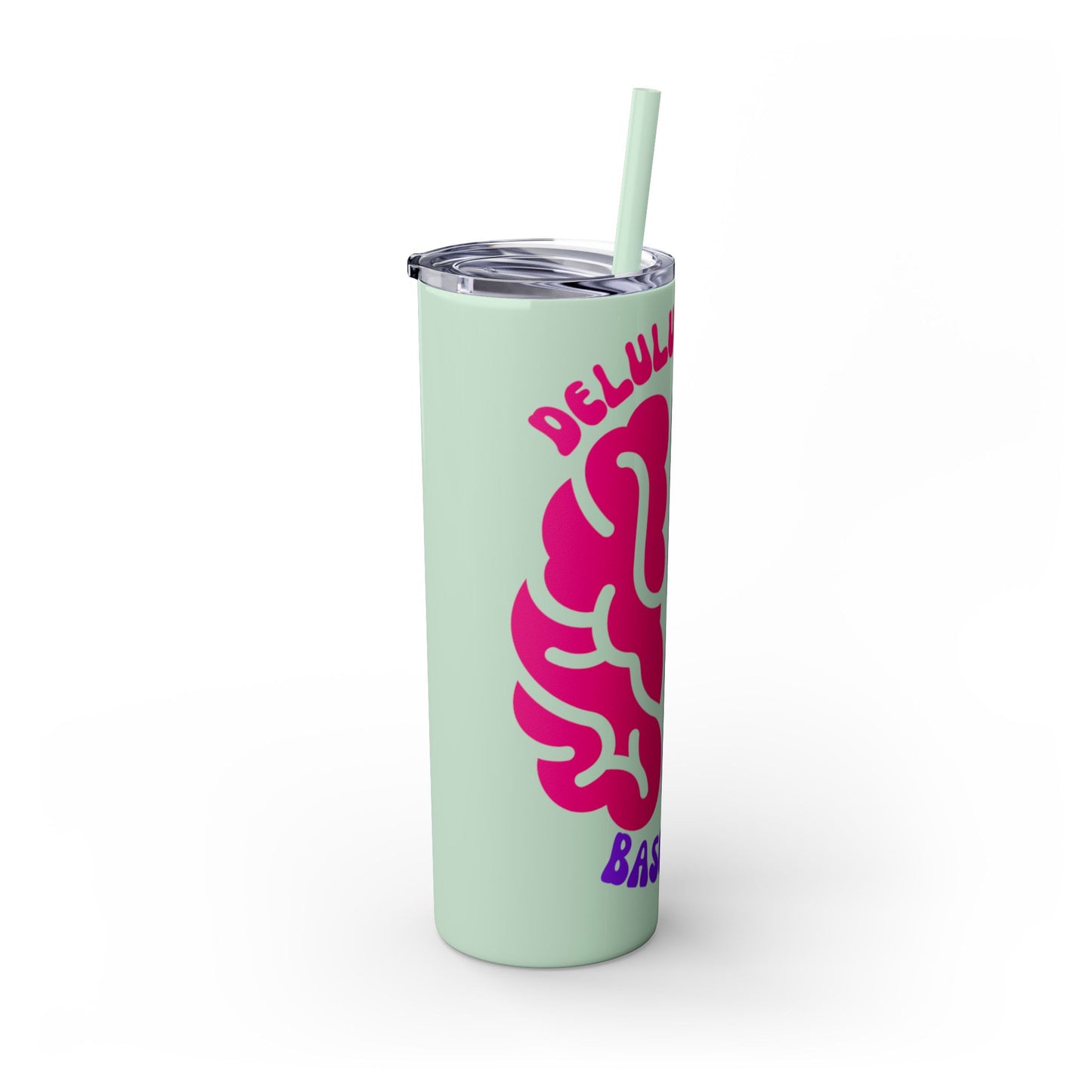 Delulu is My Baseline Tumbler with Straw, 20oz