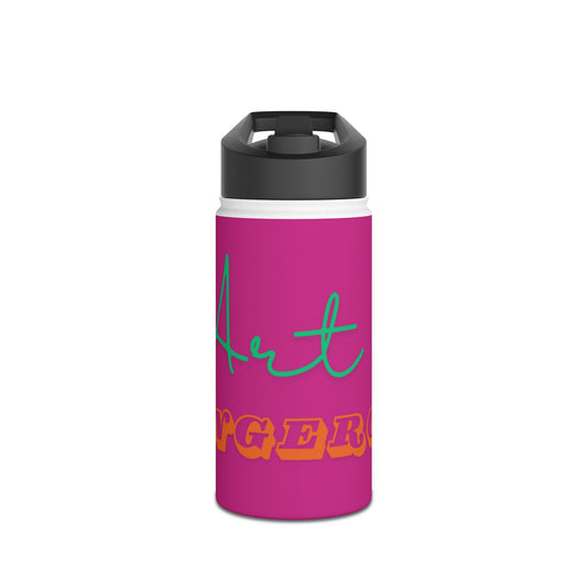 Make Art in Pink Stainless Steel Water Bottle, Standard Lid