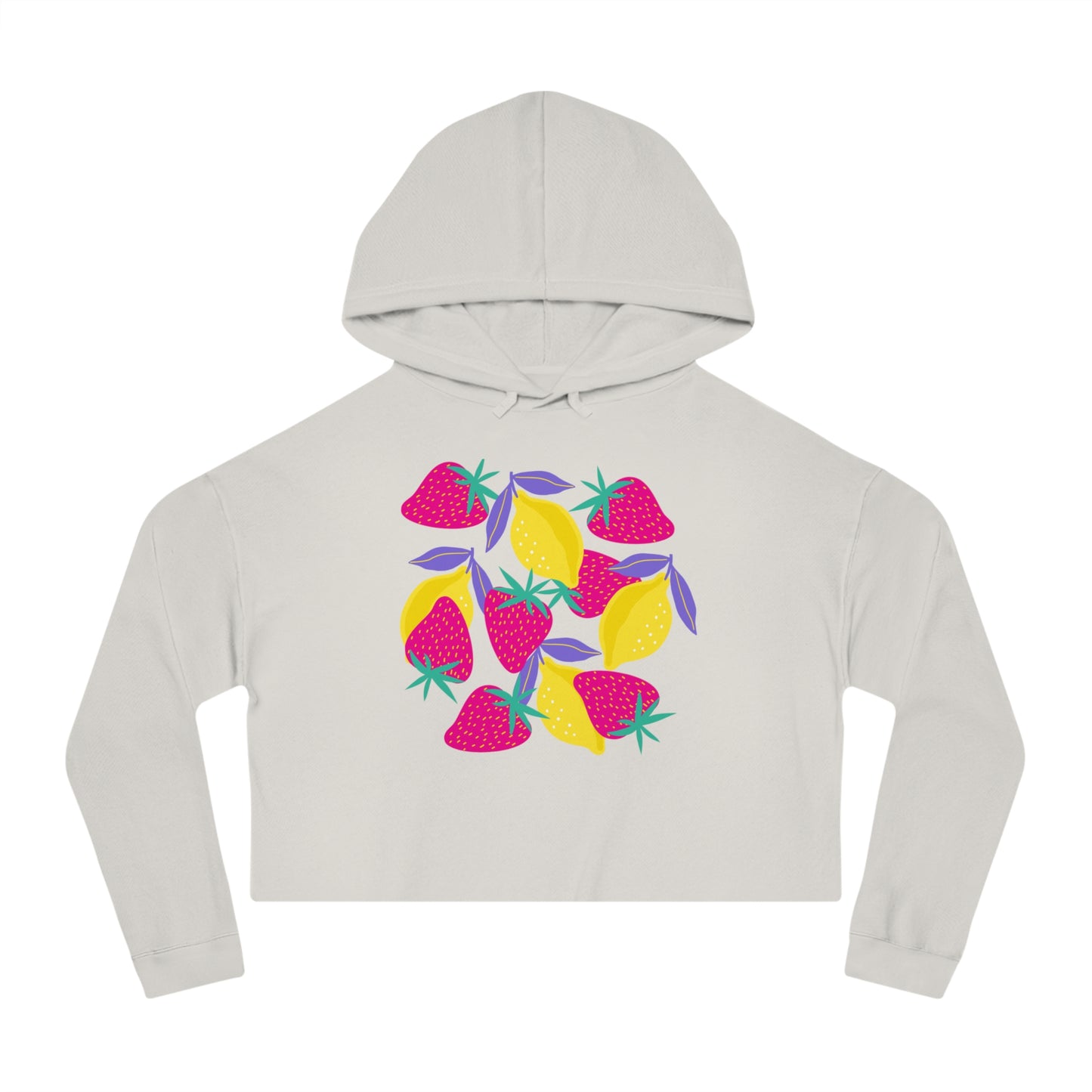 Lemons & Strawberries Crop Hoodie