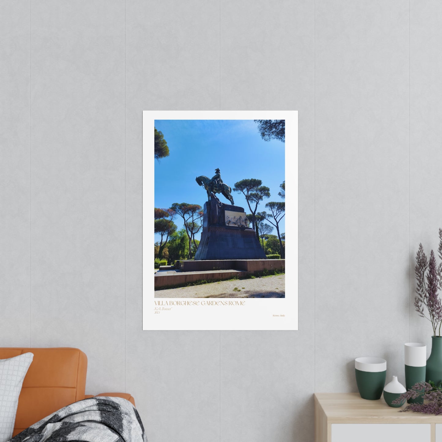 Villa Borghese Gardens Rome Matte Photograph Vertical Posters EU