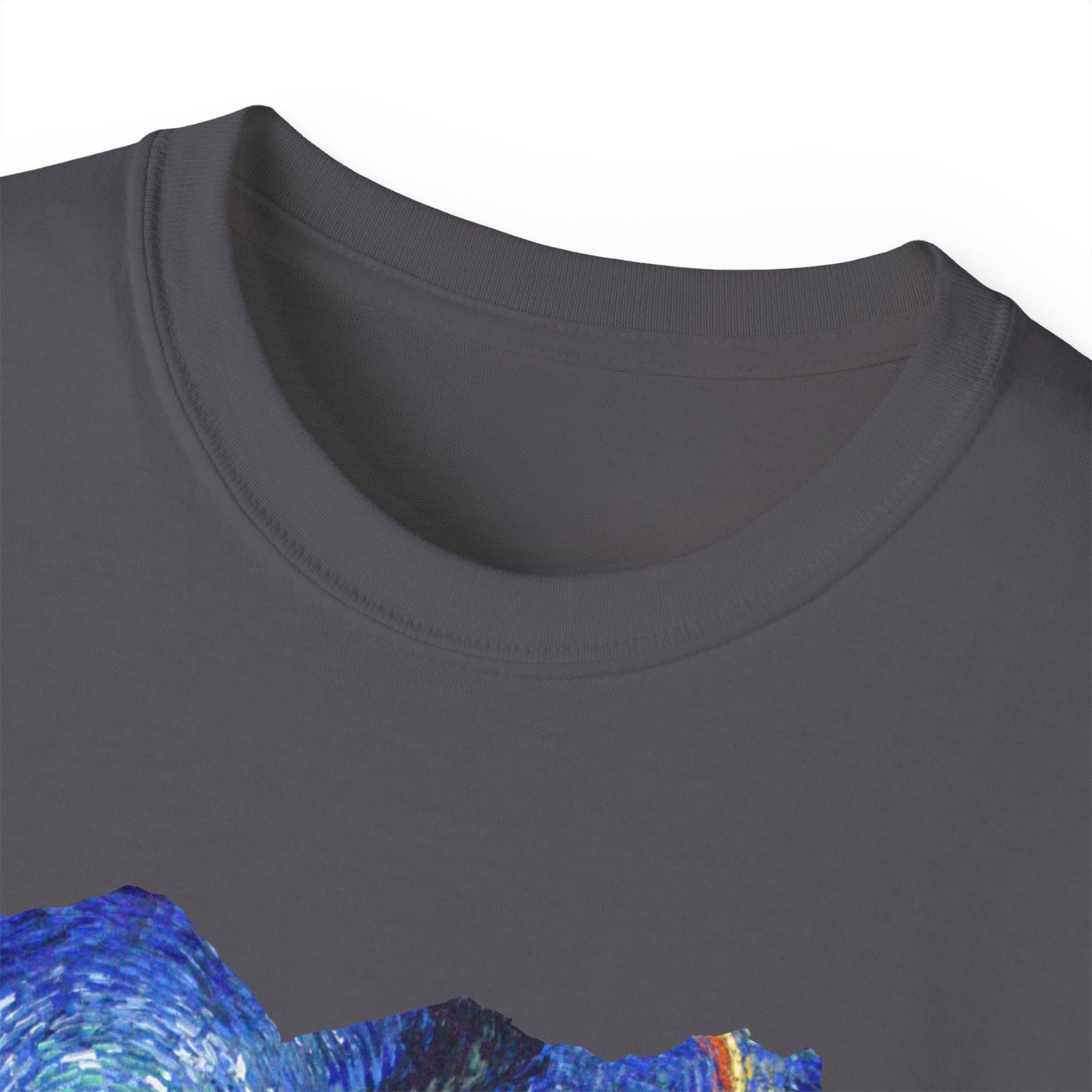 Ripped Vincent Van Gogh, Road with Cypresses and Star  1890 Ultra Cotton Tee