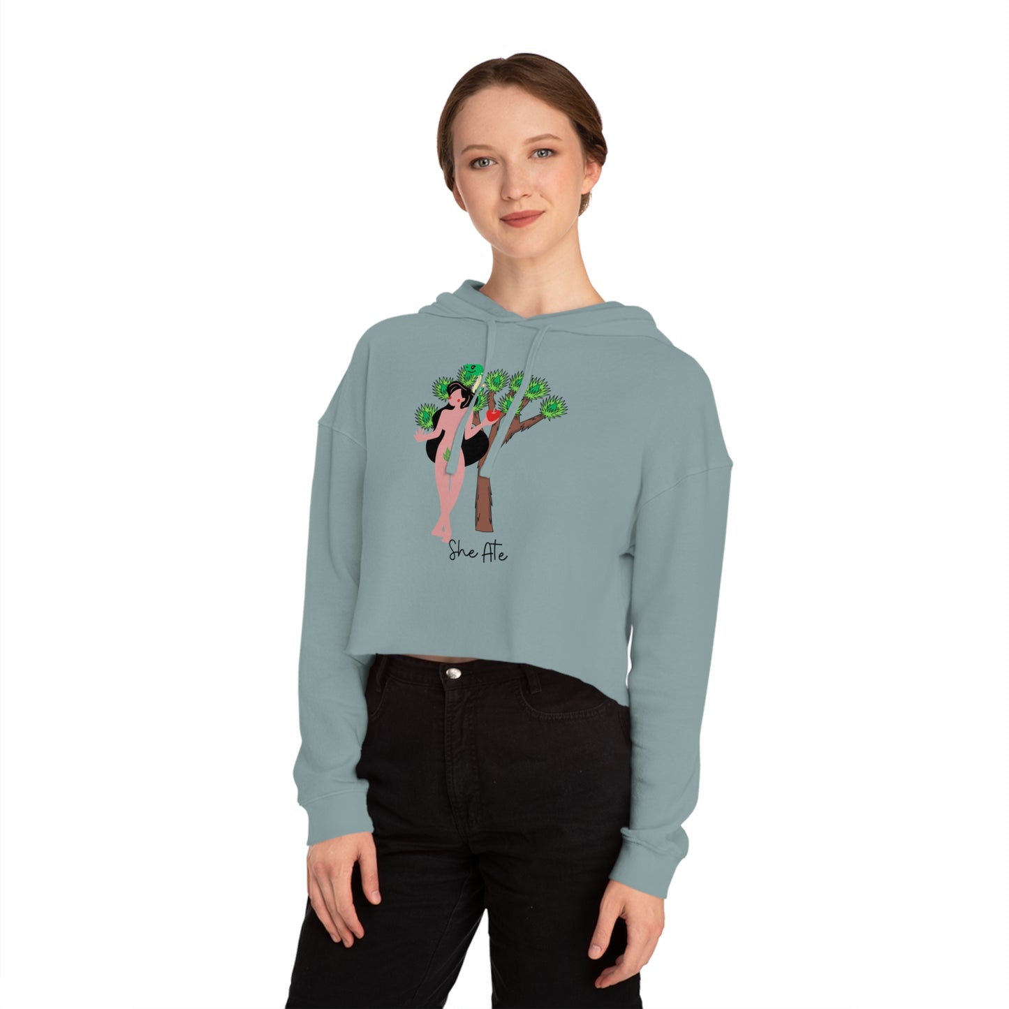 Eve She Ate Crop Hoodie