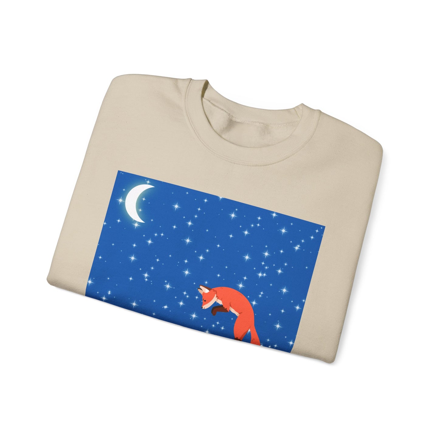 Sudadera unisex de mezcla pesada con cuello redondo Snow Jumping Fox