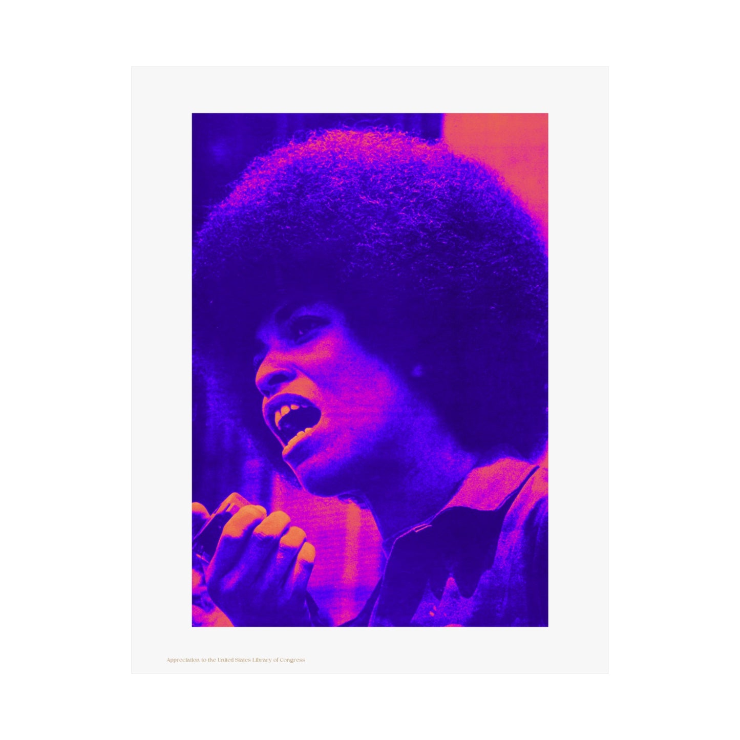 Angela Davis Black Panther Party Vertical Poster