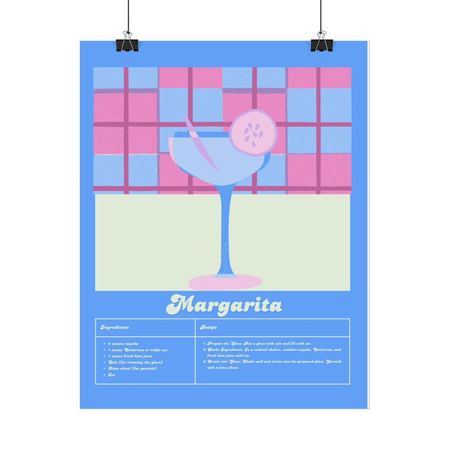 Margarita Illustration Vertical Poster SMALL EU