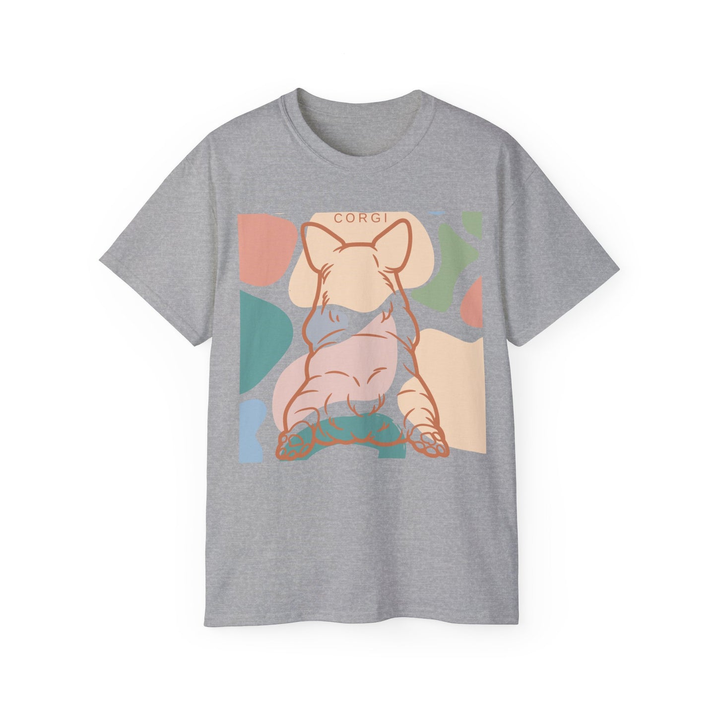 Linda camiseta unisex de algodón ultra fino con grupa de corgi 