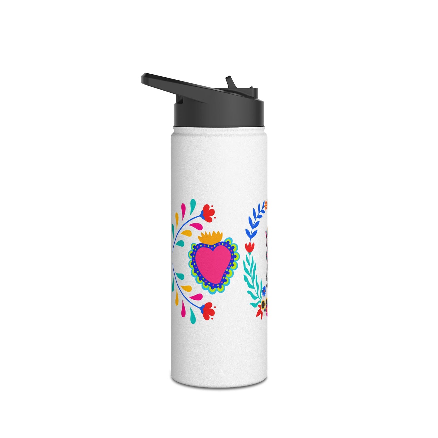 Día De La Kittie Stainless Steel Water Bottle, Standard Lid