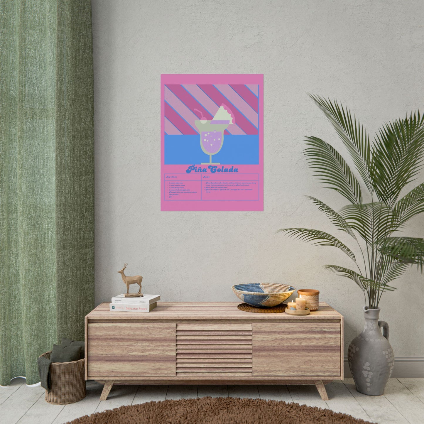 Pina Colada Illustration Vertical Poster LARGE EU